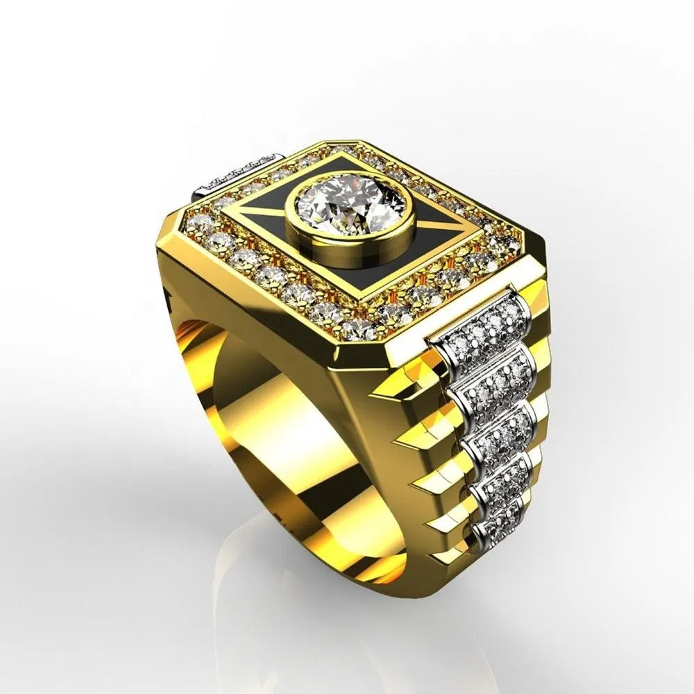 Iced Out Ring | Mens Iced Out Rings | Mens Two Tone Ring | Iced Out Rings UK | Mens Gold Ring | Mens Iced Out Pinky Ring | Jubilee Ring