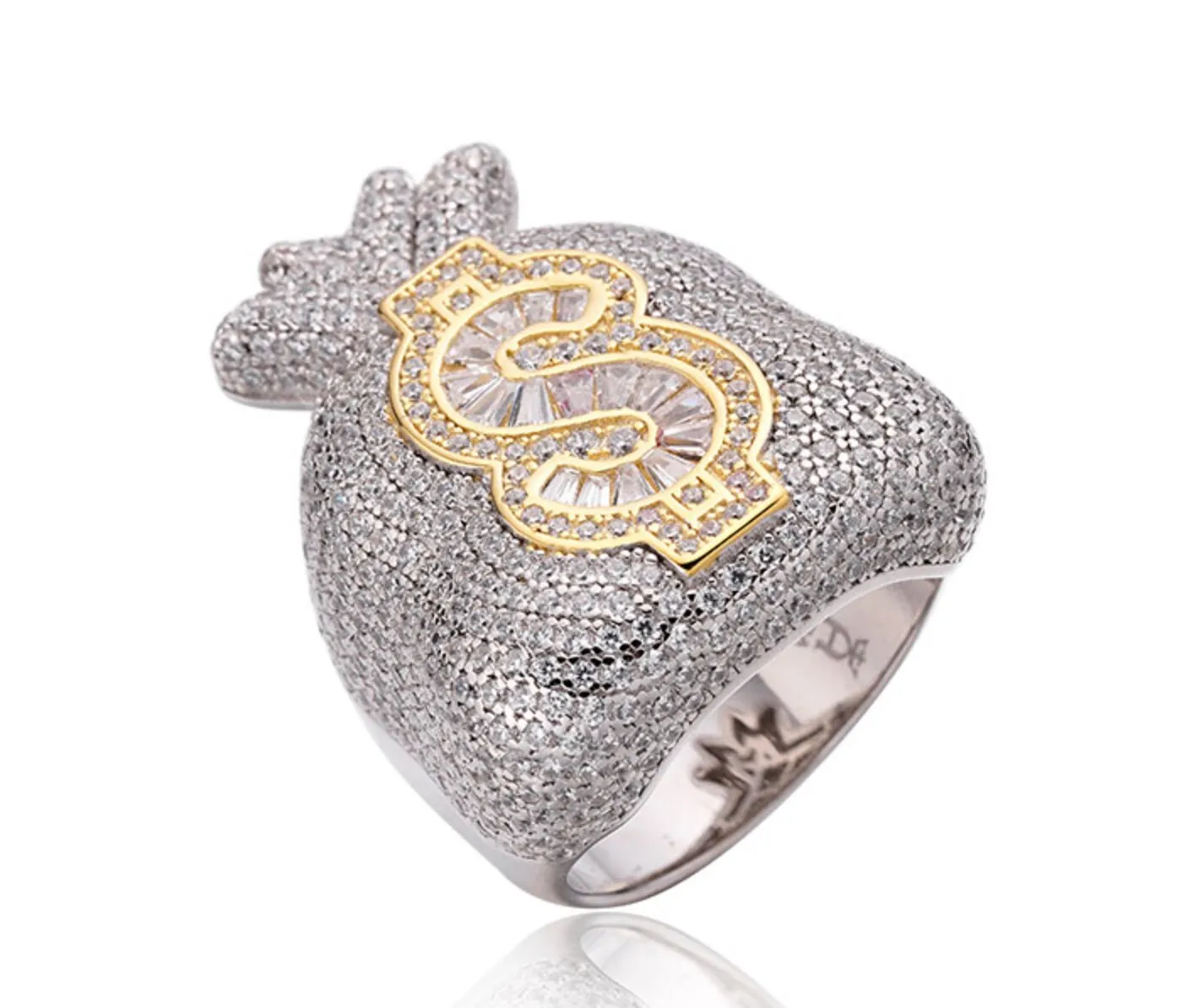 Iced Out Rings | Iced Out Ring | Mens Iced Out Ring | Womens Iced Out Ring | Dollar Sign Ring | Hip Hop Ring | Diamond Dollar Sign Ring