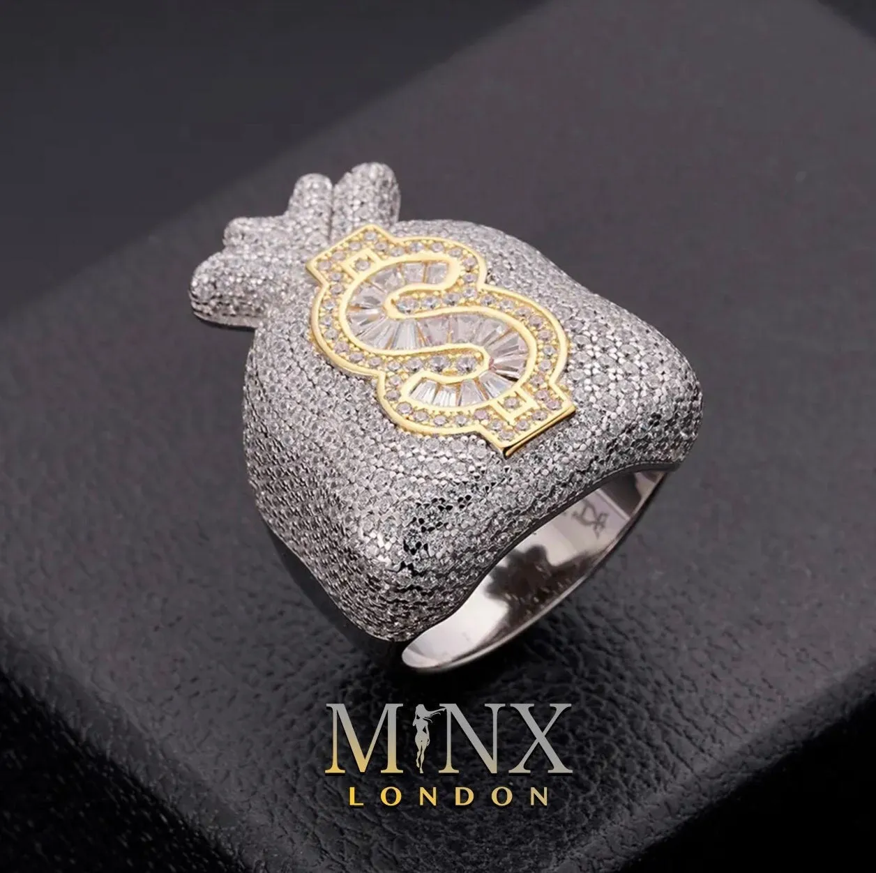 Iced Out Rings | Iced Out Ring | Mens Iced Out Ring | Womens Iced Out Ring | Dollar Sign Ring | Hip Hop Ring | Diamond Dollar Sign Ring