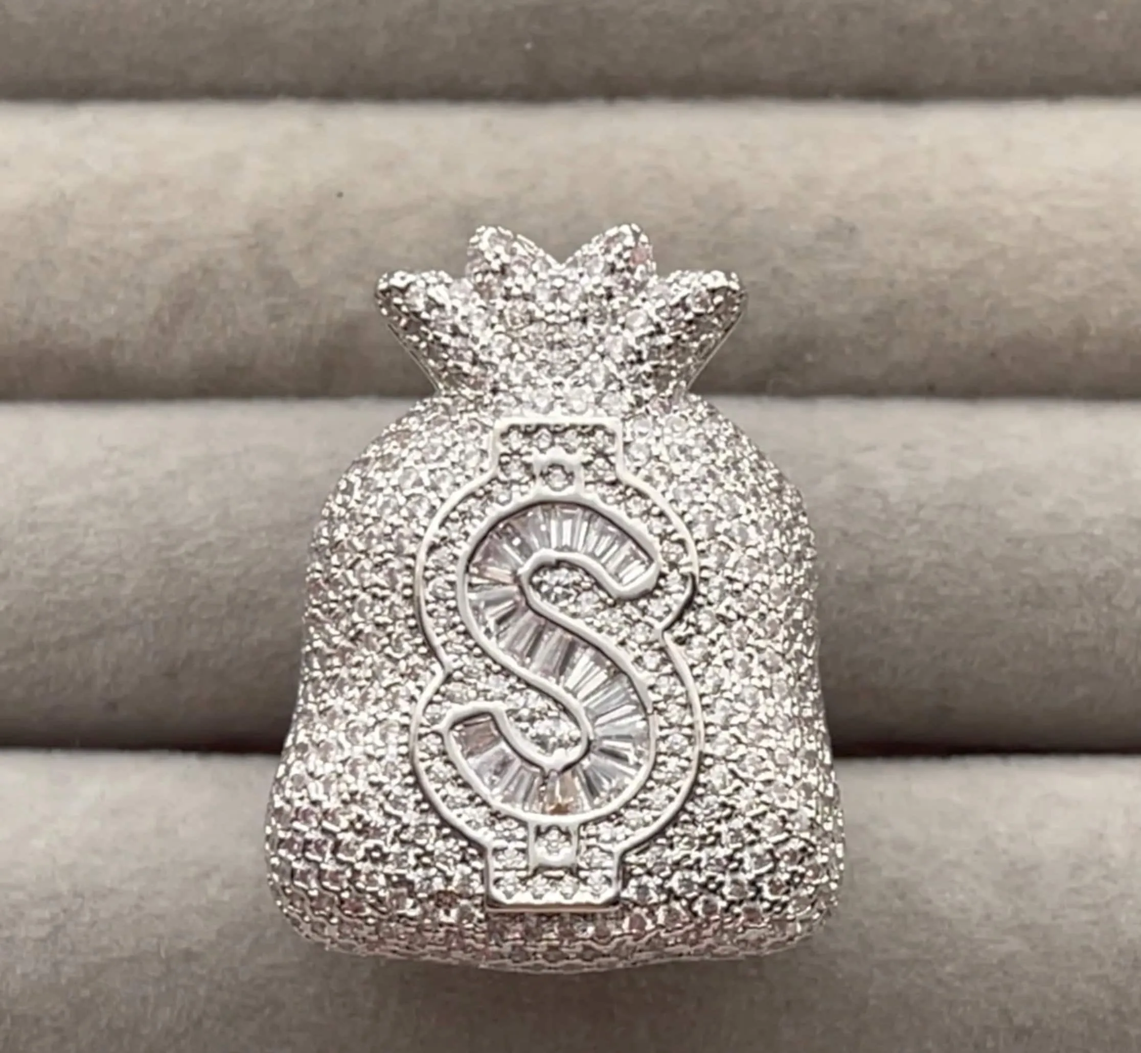 Iced Out Rings | Iced Out Ring | Mens Iced Out Ring | Womens Iced Out Ring | Dollar Sign Ring | Hip Hop Ring | Diamond Dollar Sign Ring