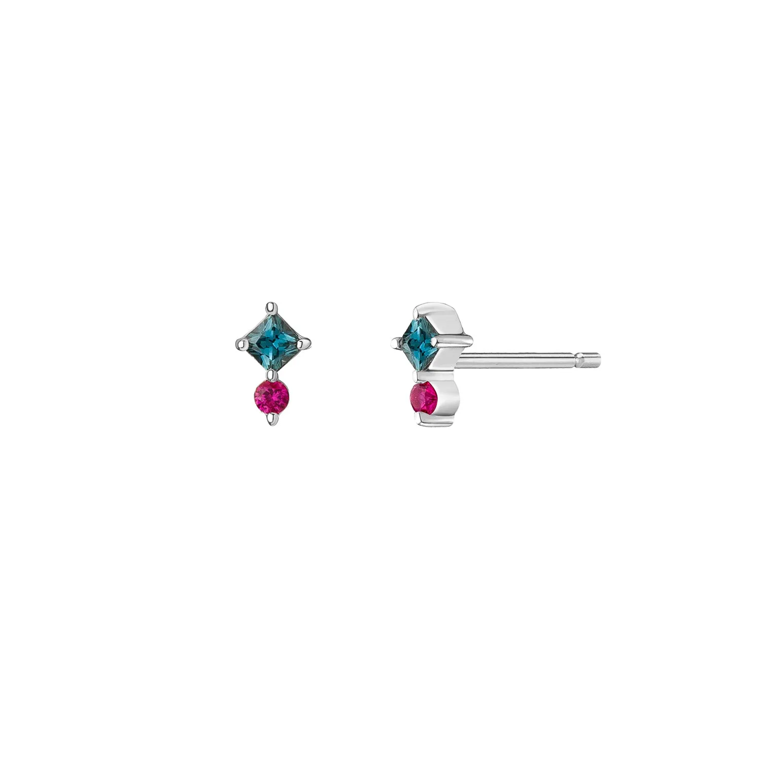 Juno Mini Studs ~ Teal Sapphire