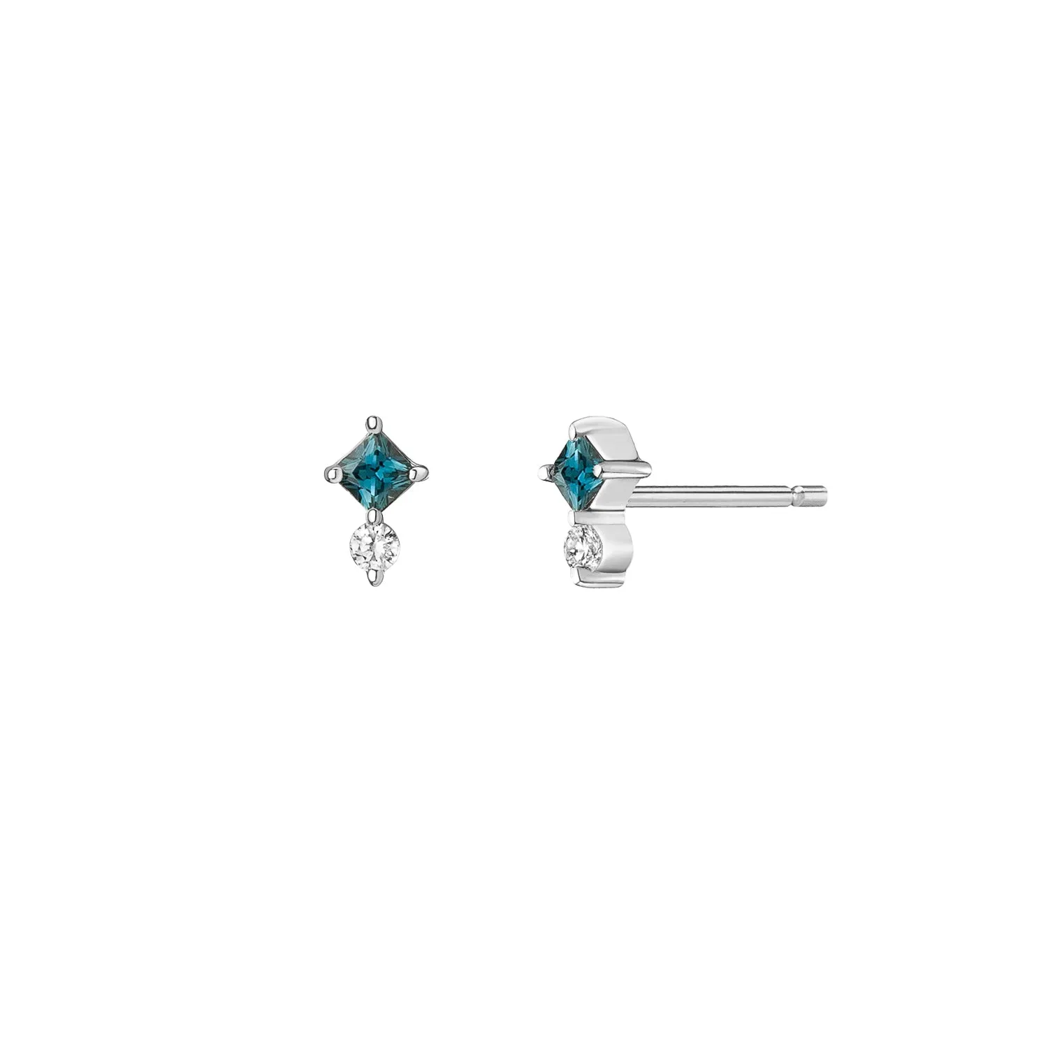 Juno Mini Studs ~ Teal Sapphire