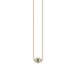 Kids Collection Gold & Diamond Mini Bezel Eye Necklace