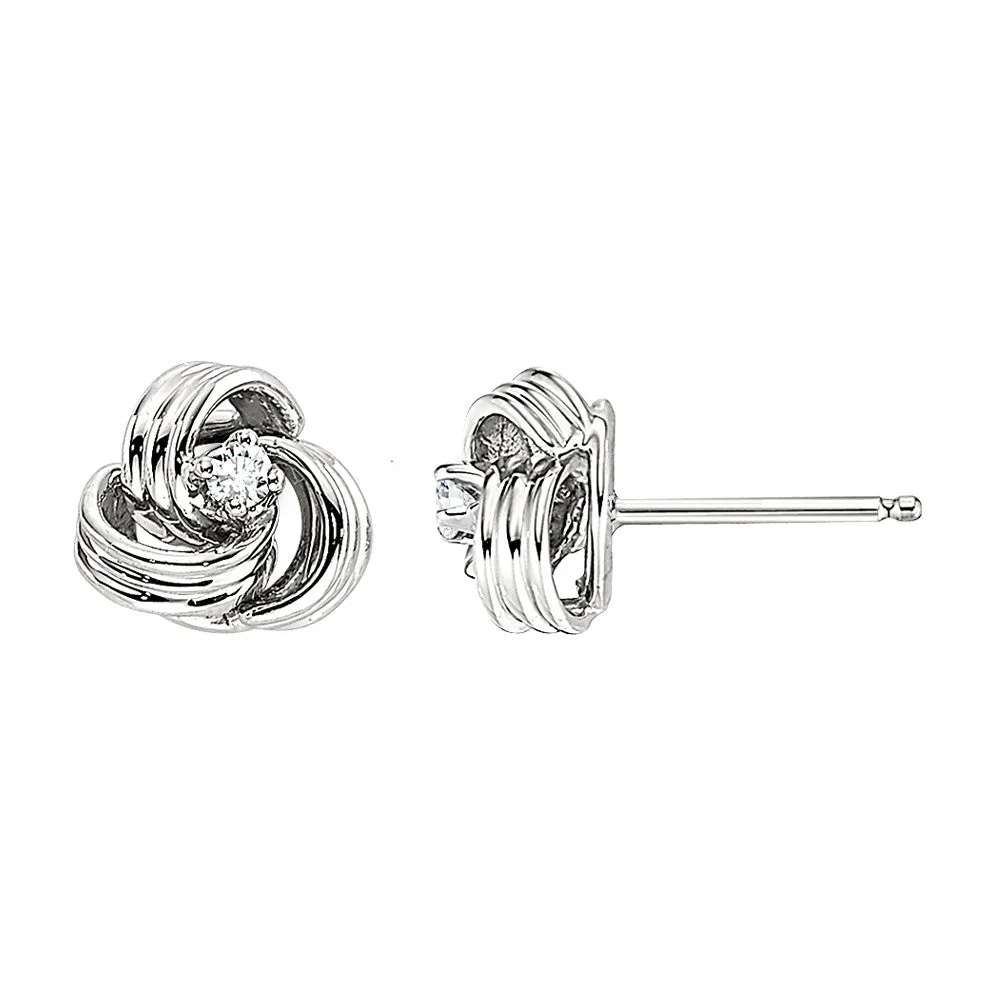 Knot Diamond Earrings 14K Gold