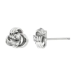 Knot Diamond Earrings 14K Gold