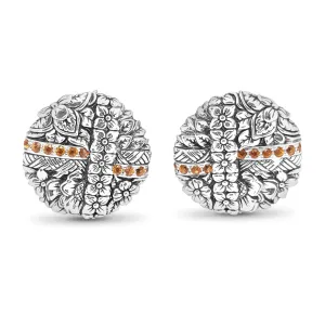 Kyoto Orange Sapphire 0.90ct Earrings in Sterling Silver