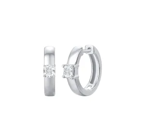 Lab Grown Diamond 0.60ct Cushion mini hoop Earrings