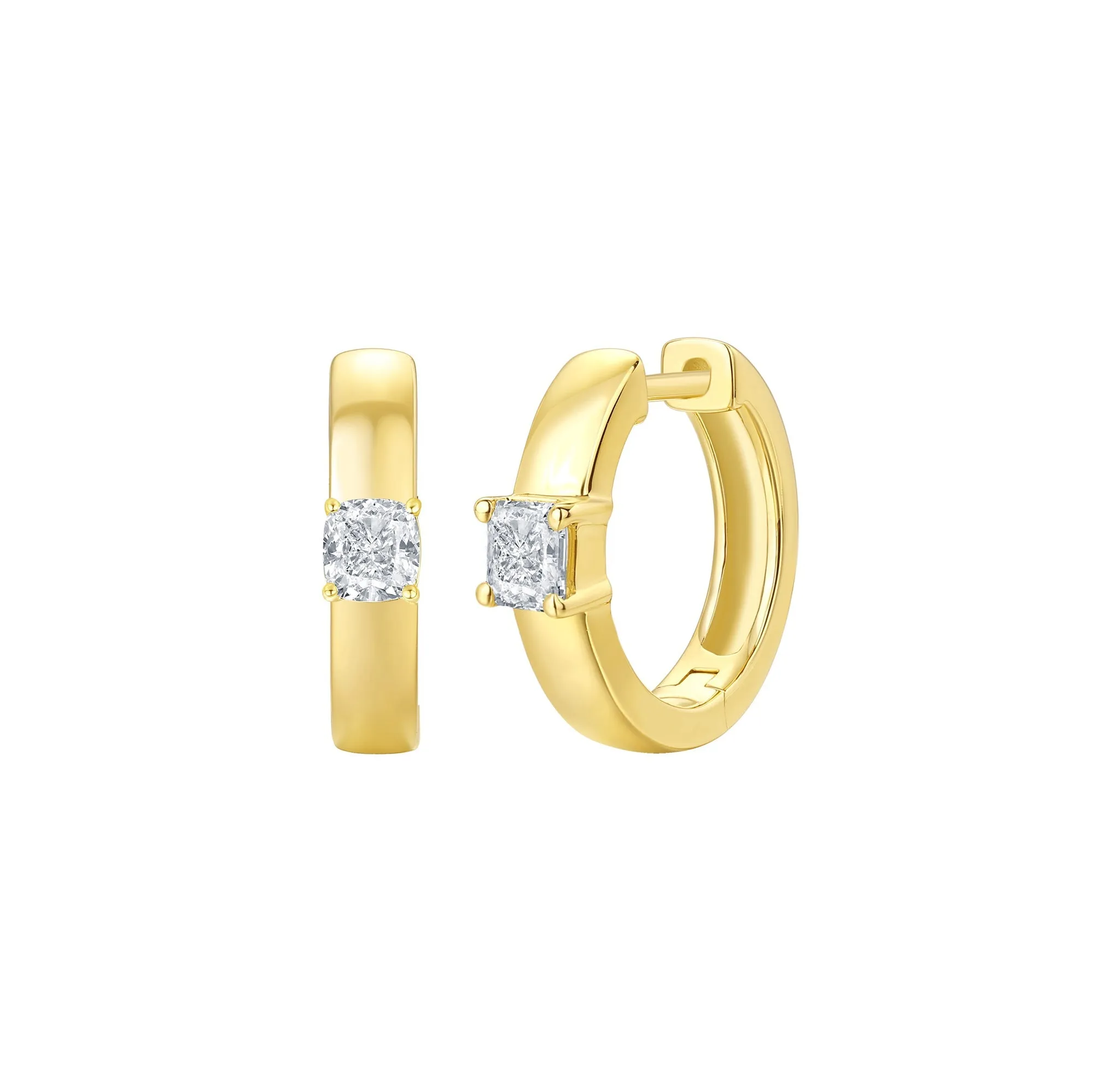 Lab Grown Diamond 0.60ct Cushion mini hoop Earrings