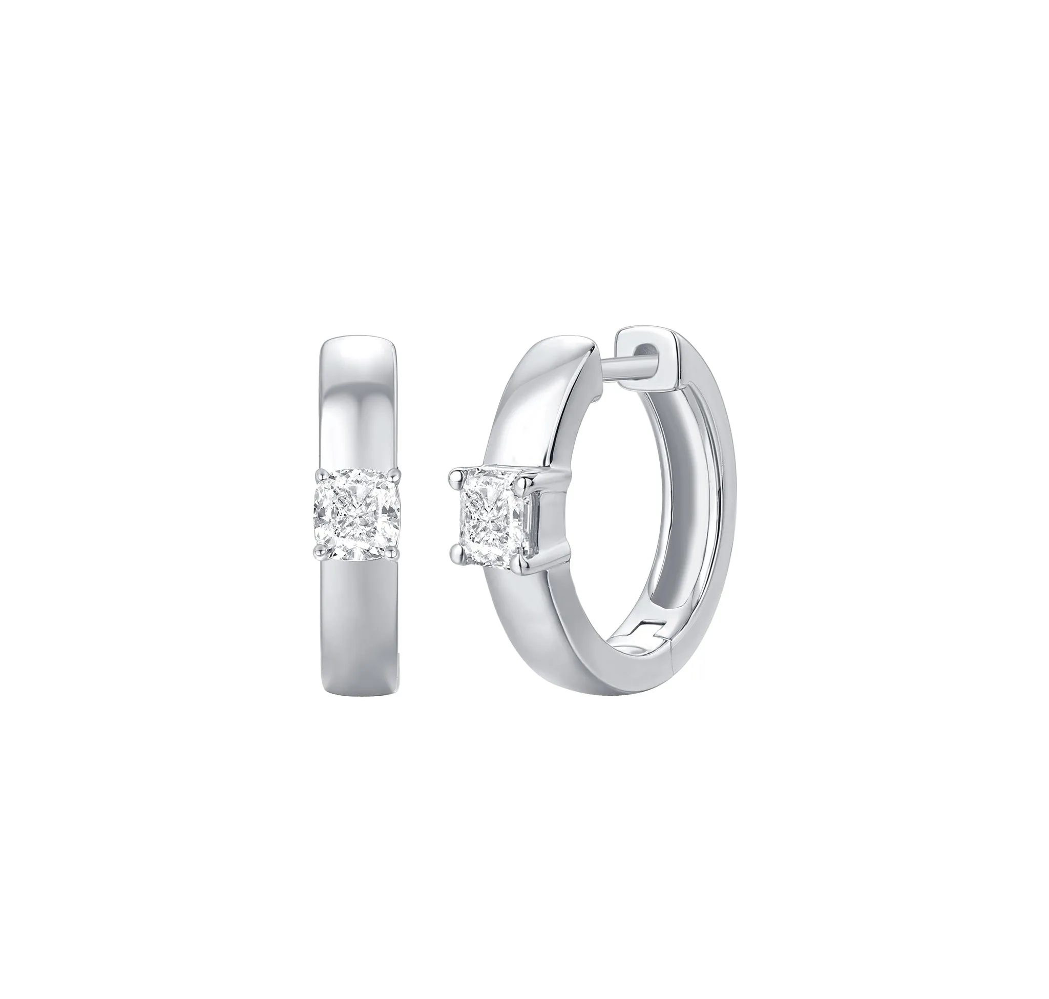 Lab Grown Diamond 0.60ct Cushion mini hoop Earrings