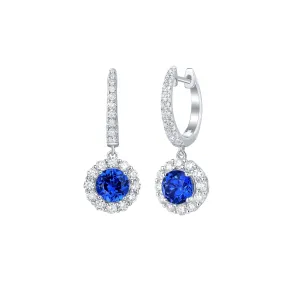 Lab Grown Diamond 3.25ctw Halo Drop Dangle Earrings <br> E-01922BSA