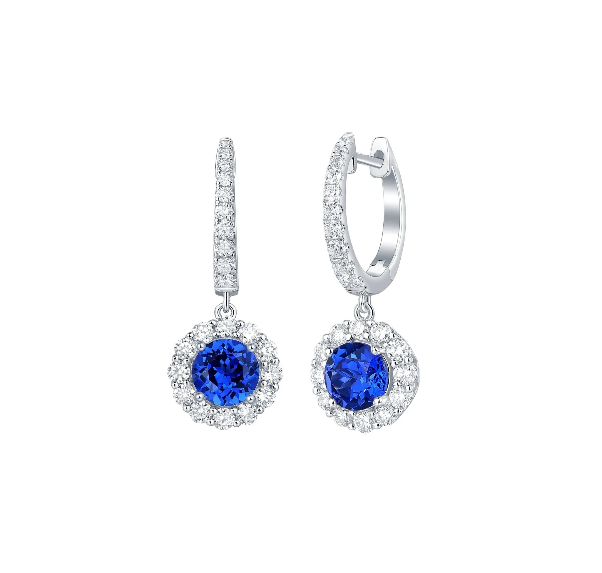 Lab Grown Diamond 3.25ctw Halo Drop Dangle Earrings <br> E-01922BSA