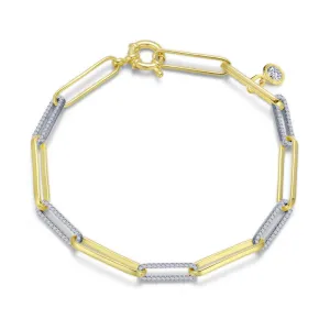 Lafonn 1.65 CTW 2-Tone Paperclip Bracelet