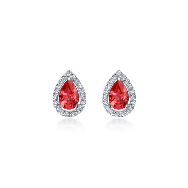 Lafonn Fancy Lab-Grown Sapphire Halo Stud Earrings