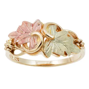 Large Double Leaf - Black Hills Gold Ladies Ring