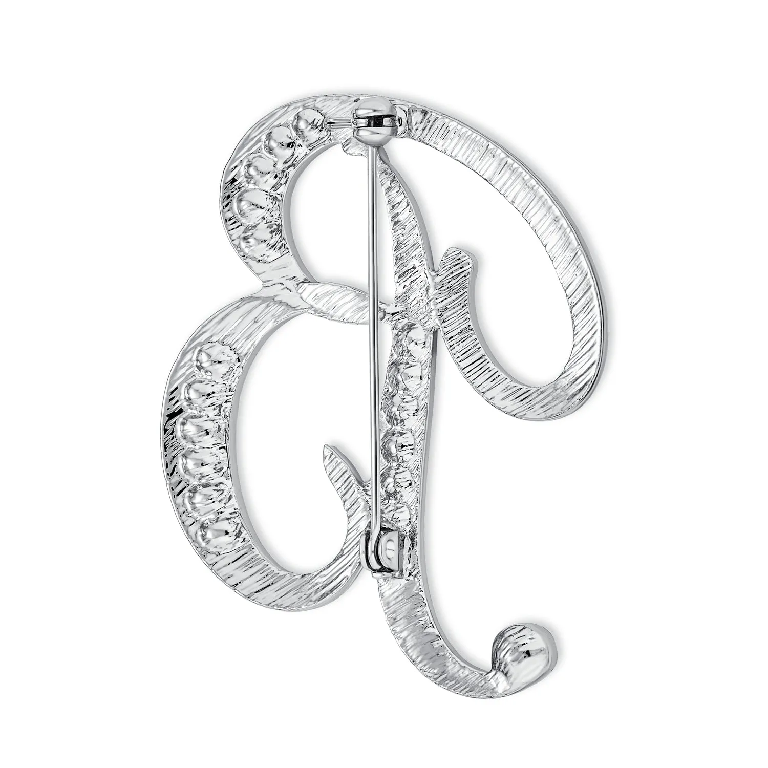 Large Statement ABC Pave Crystal Monogram Brooche Pin in Gold or Silver Plated