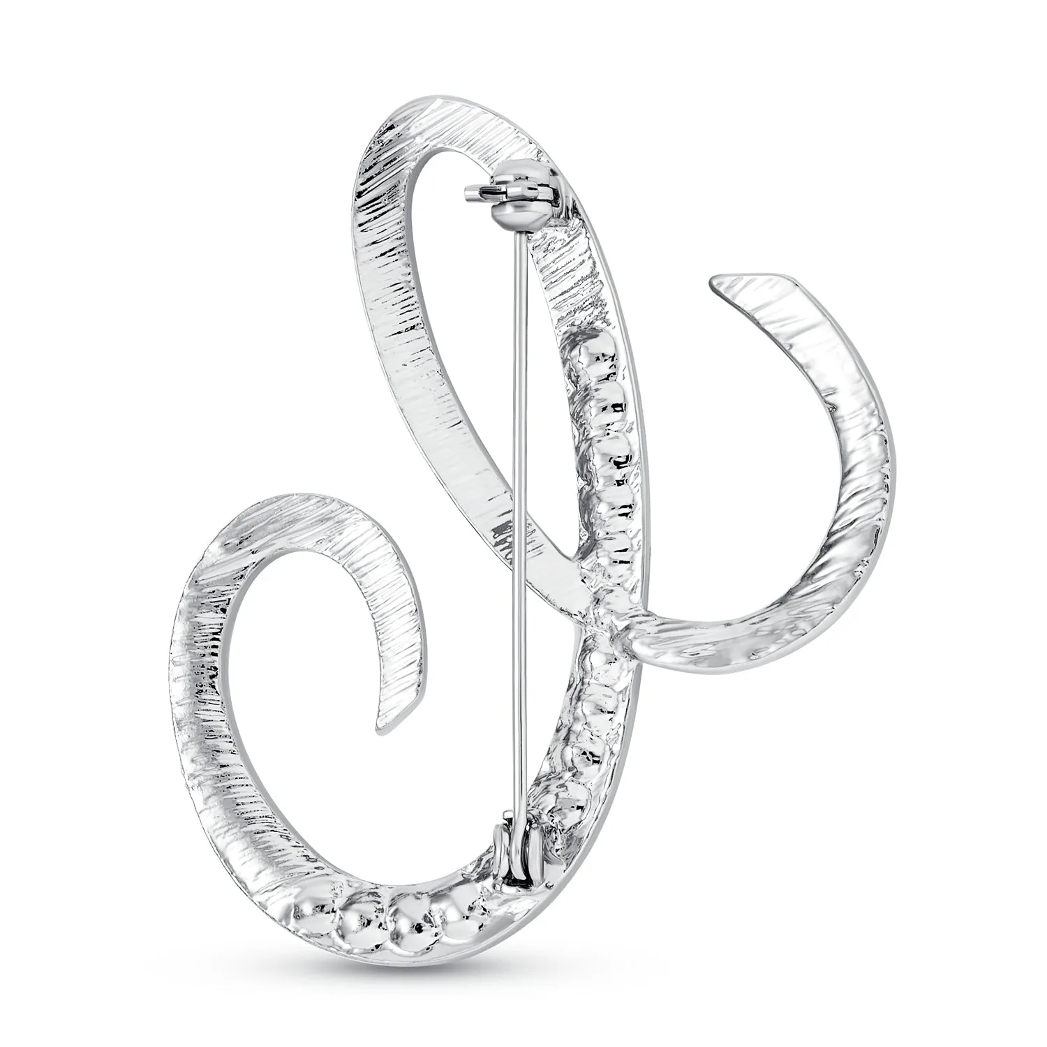 Large Statement ABC Pave Crystal Monogram Brooche Pin in Gold or Silver Plated