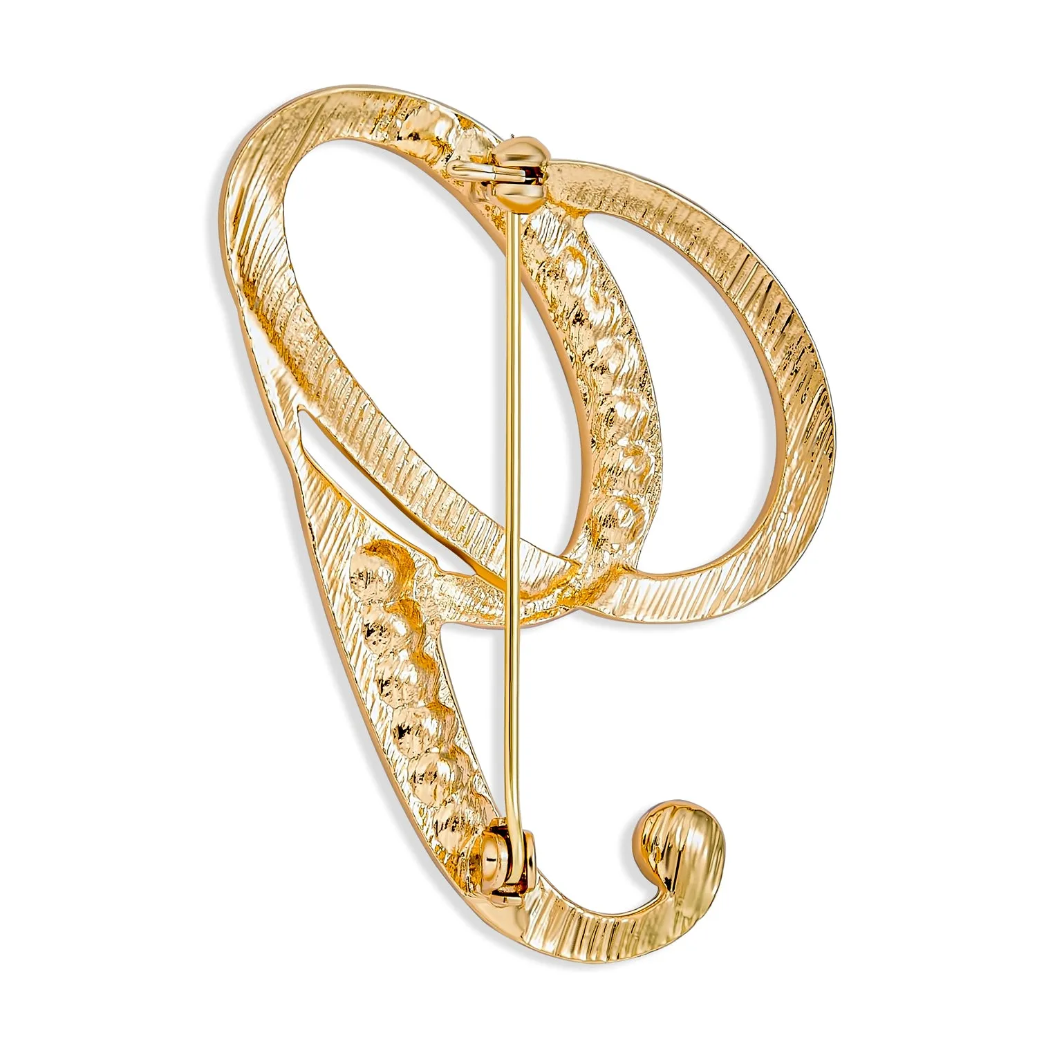 Large Statement ABC Pave Crystal Monogram Brooche Pin in Gold or Silver Plated