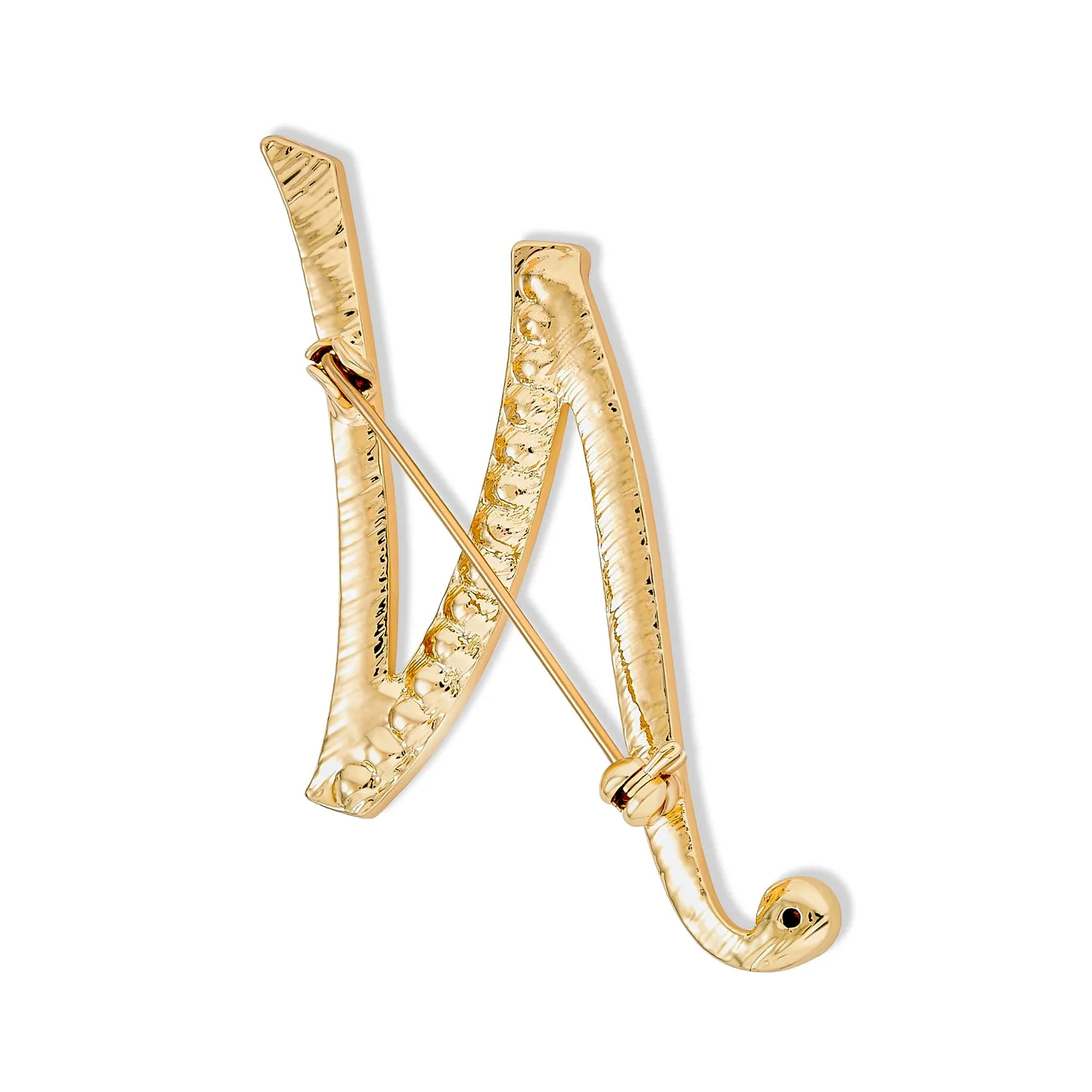 Large Statement ABC Pave Crystal Monogram Brooche Pin in Gold or Silver Plated