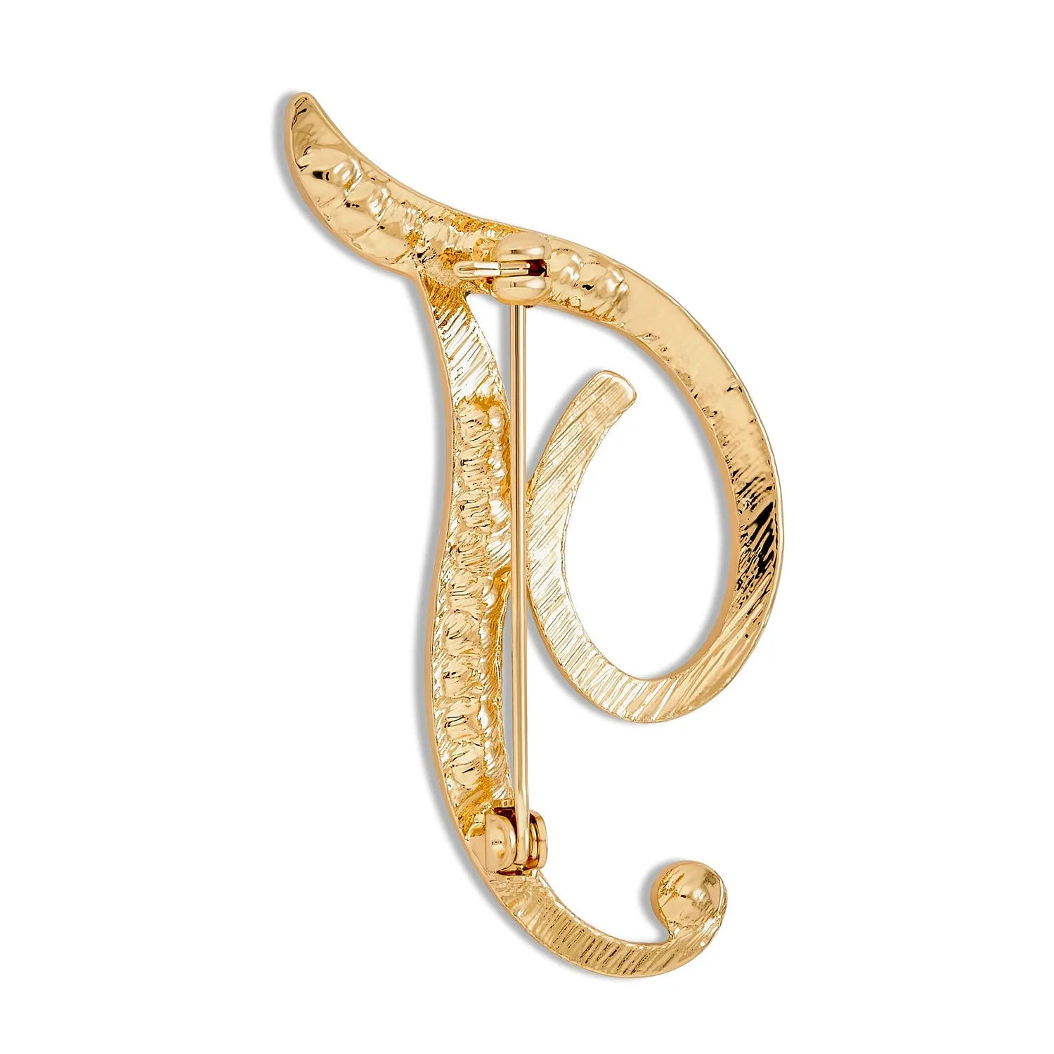 Large Statement ABC Pave Crystal Monogram Brooche Pin in Gold or Silver Plated