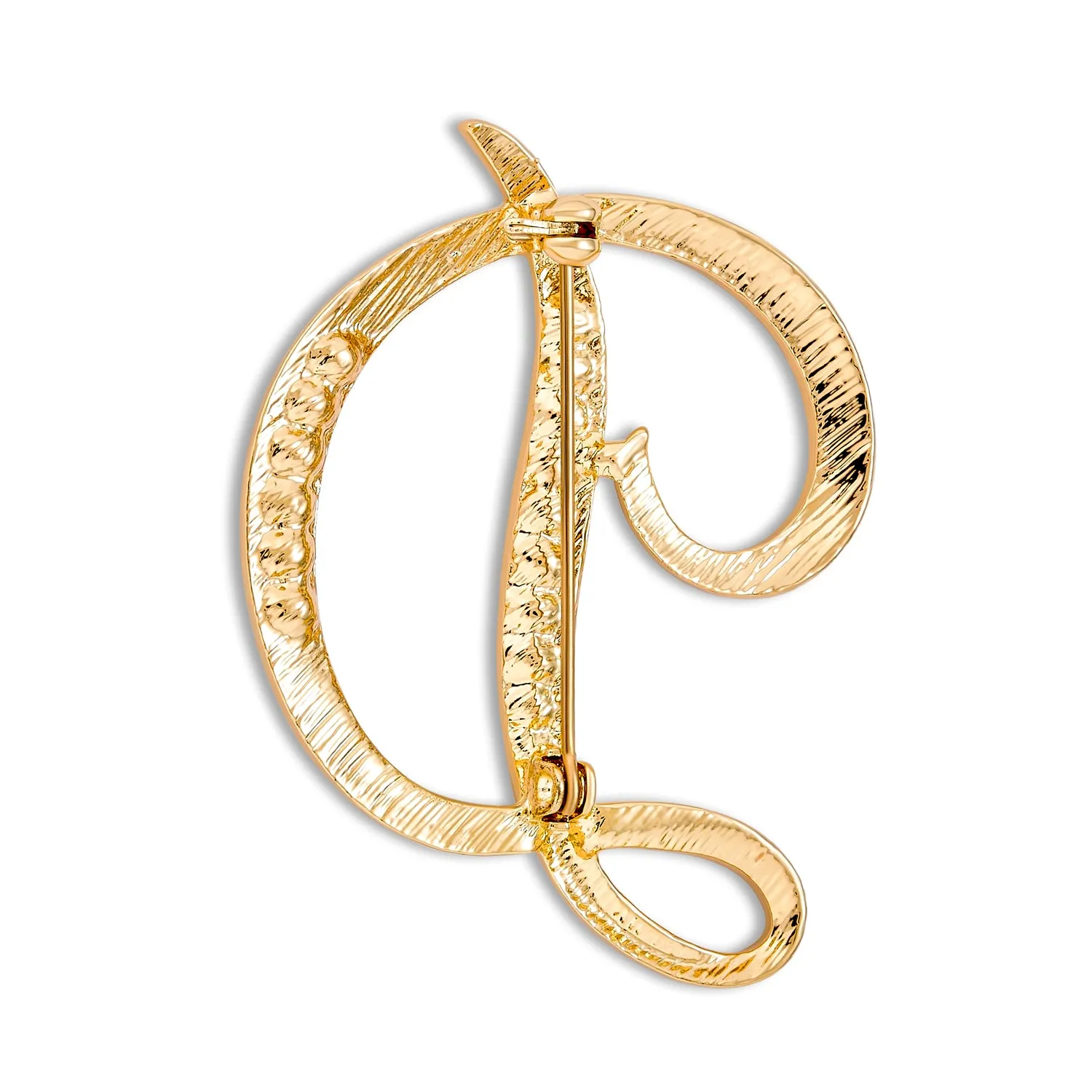 Large Statement ABC Pave Crystal Monogram Brooche Pin in Gold or Silver Plated