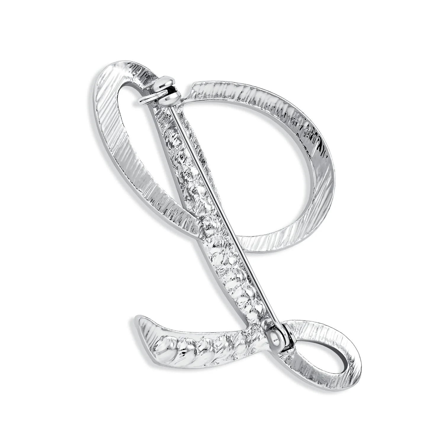 Large Statement ABC Pave Crystal Monogram Brooche Pin in Gold or Silver Plated