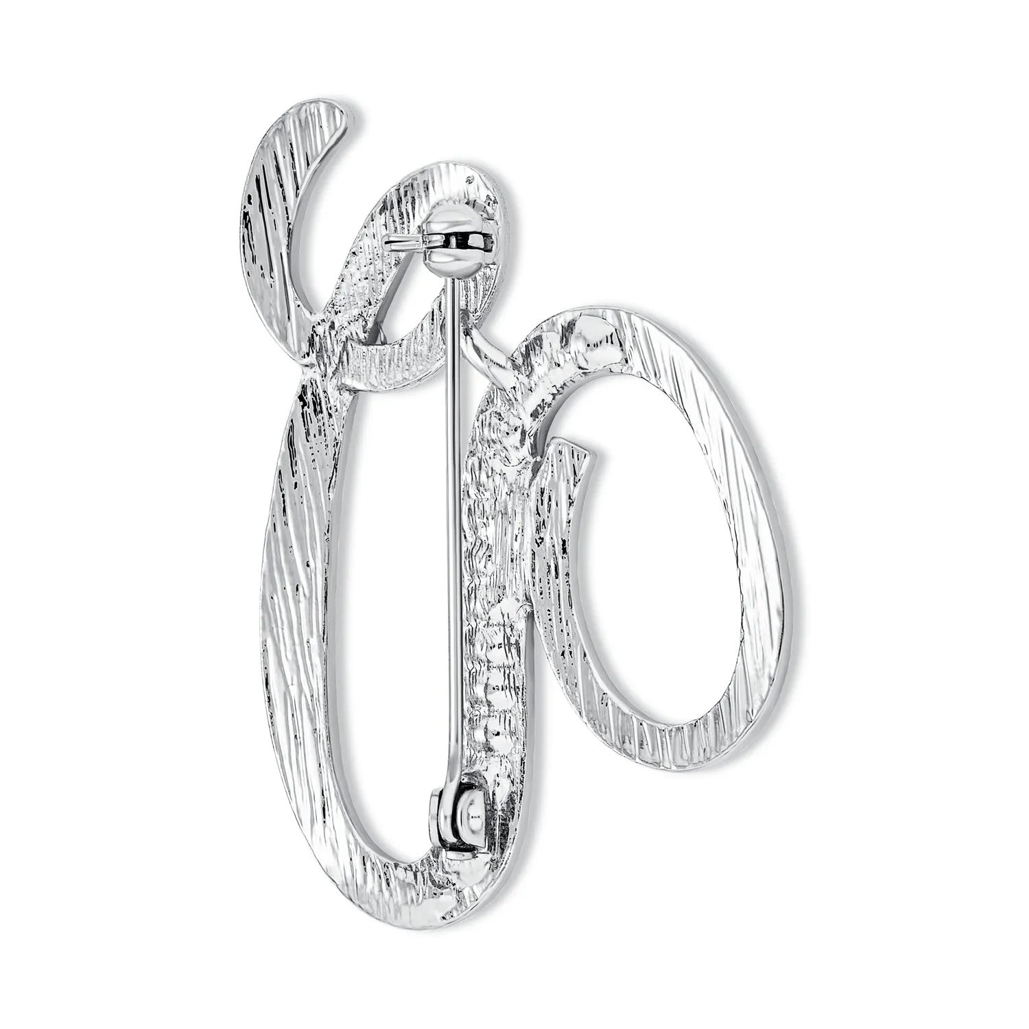 Large Statement ABC Pave Crystal Monogram Brooche Pin in Gold or Silver Plated