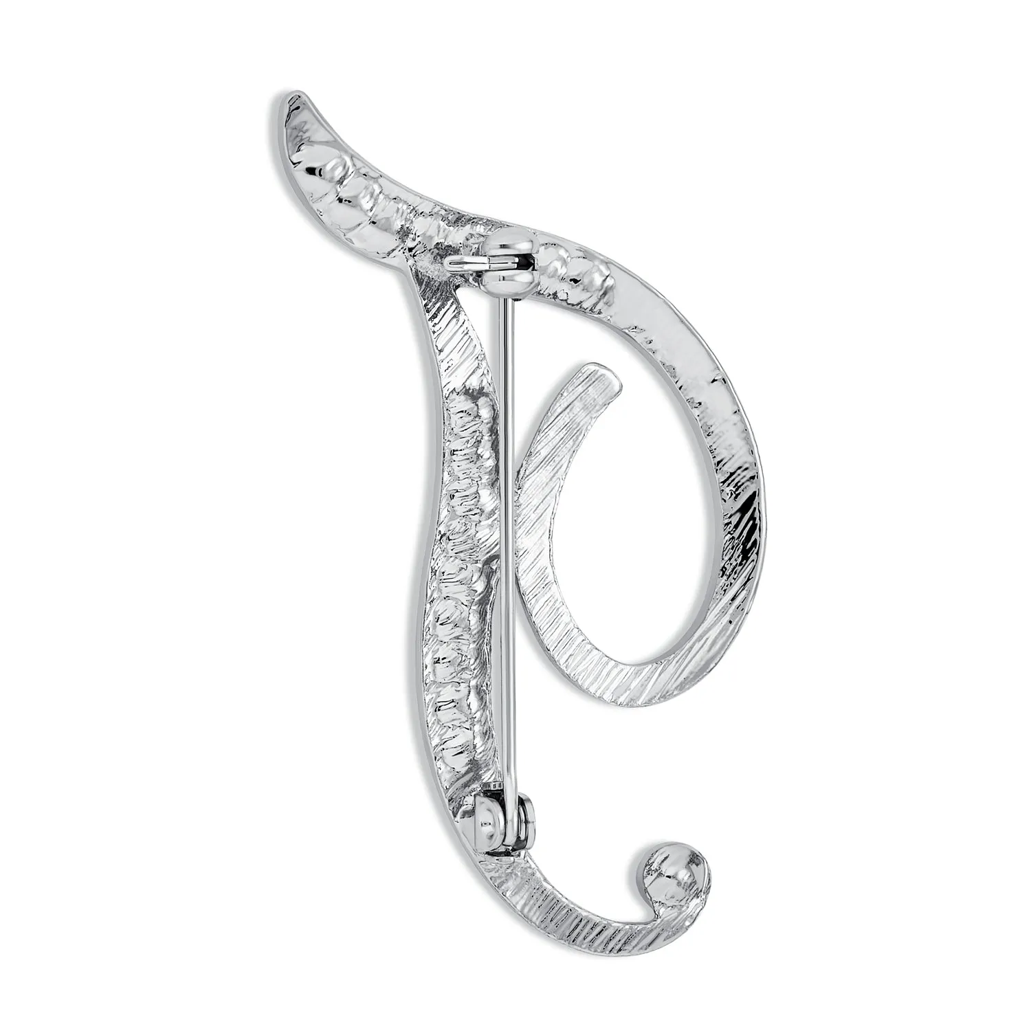 Large Statement ABC Pave Crystal Monogram Brooche Pin in Gold or Silver Plated