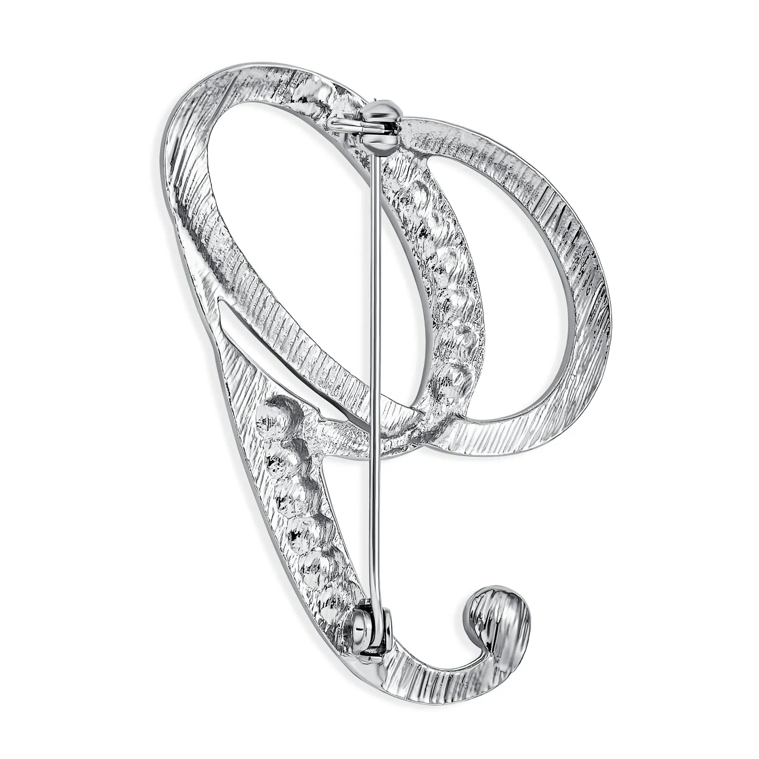 Large Statement ABC Pave Crystal Monogram Brooche Pin in Gold or Silver Plated
