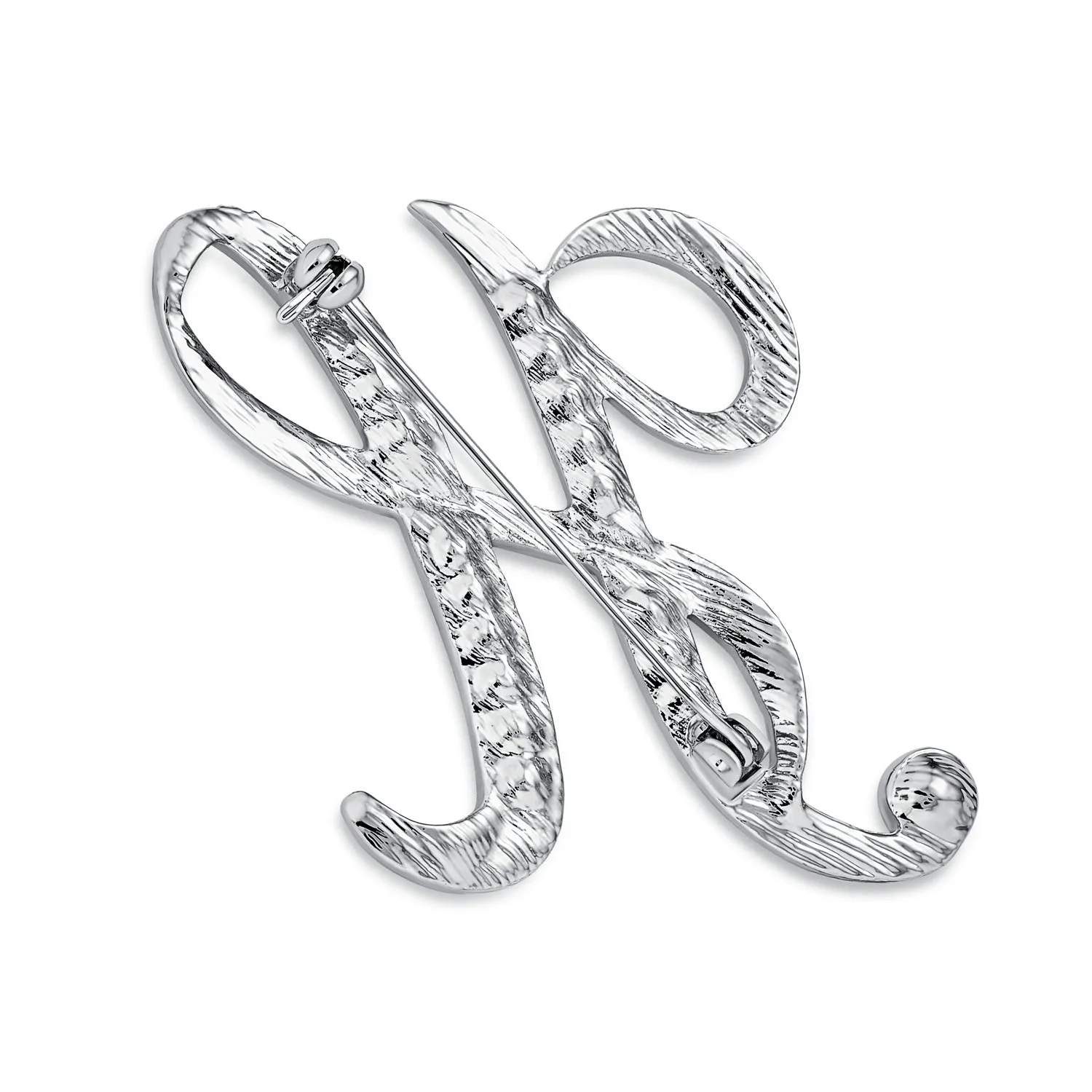 Large Statement ABC Pave Crystal Monogram Brooche Pin in Gold or Silver Plated
