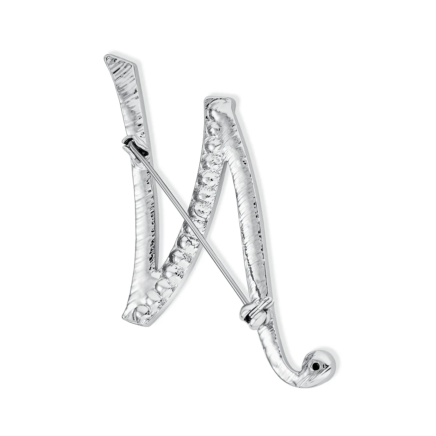 Large Statement ABC Pave Crystal Monogram Brooche Pin in Gold or Silver Plated