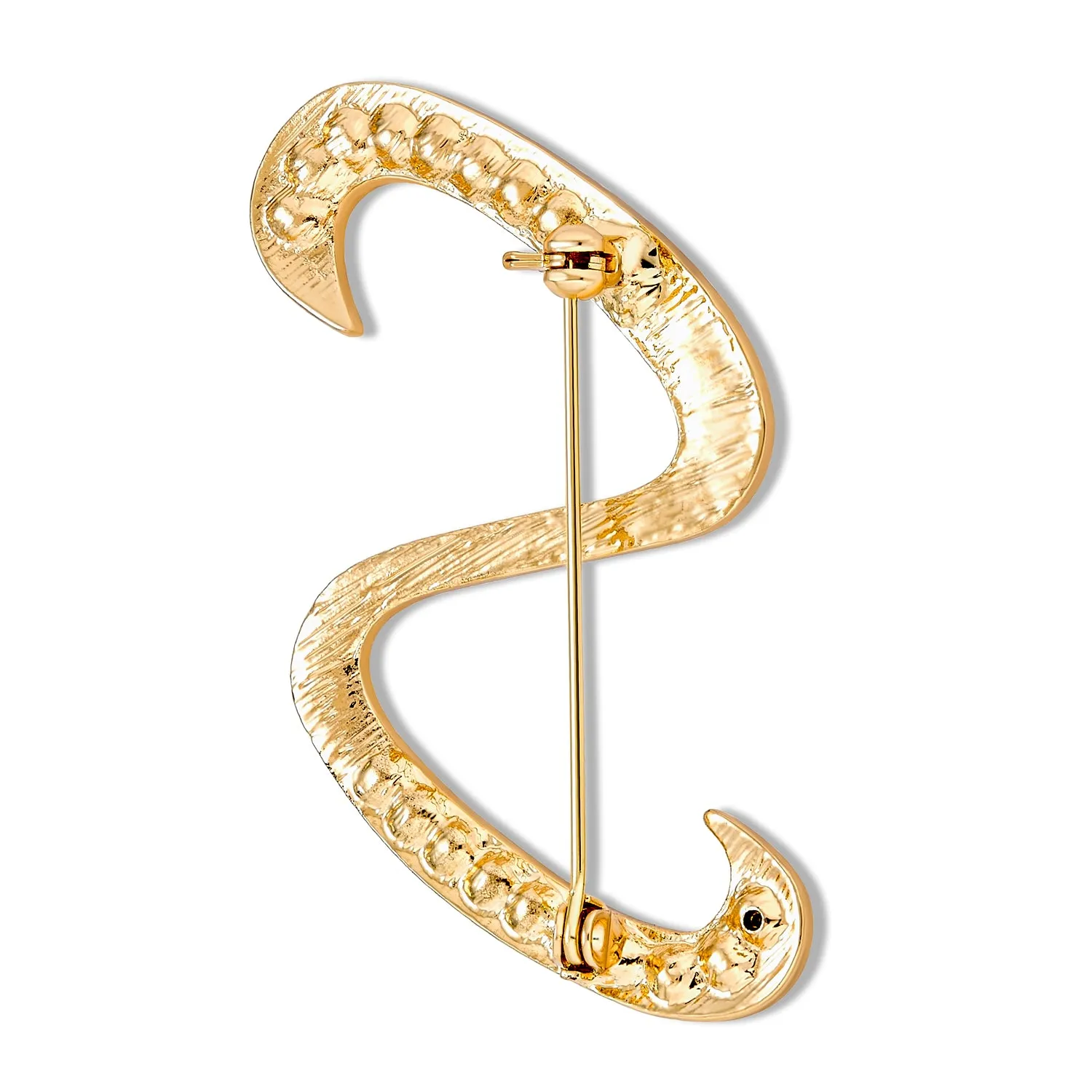 Large Statement ABC Pave Crystal Monogram Brooche Pin in Gold or Silver Plated