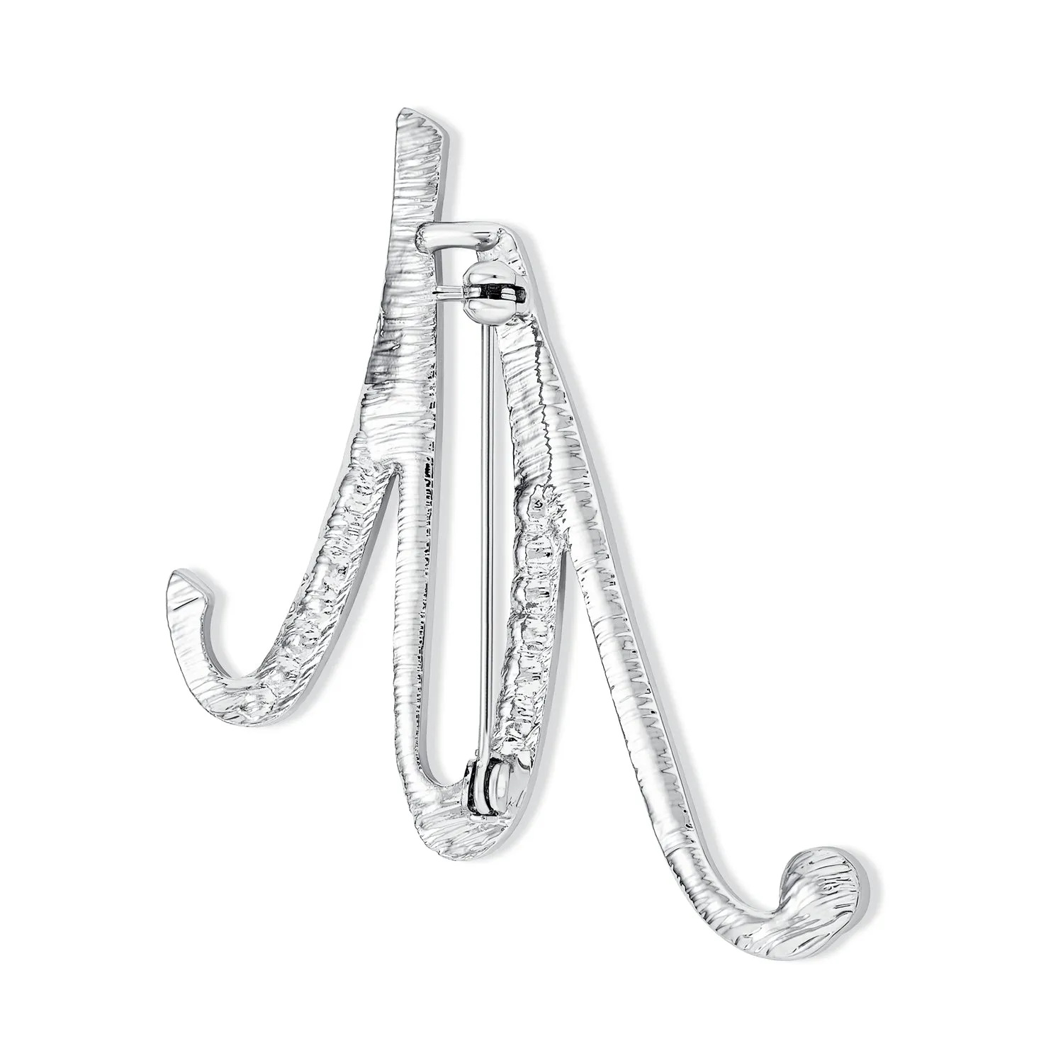 Large Statement ABC Pave Crystal Monogram Brooche Pin in Gold or Silver Plated