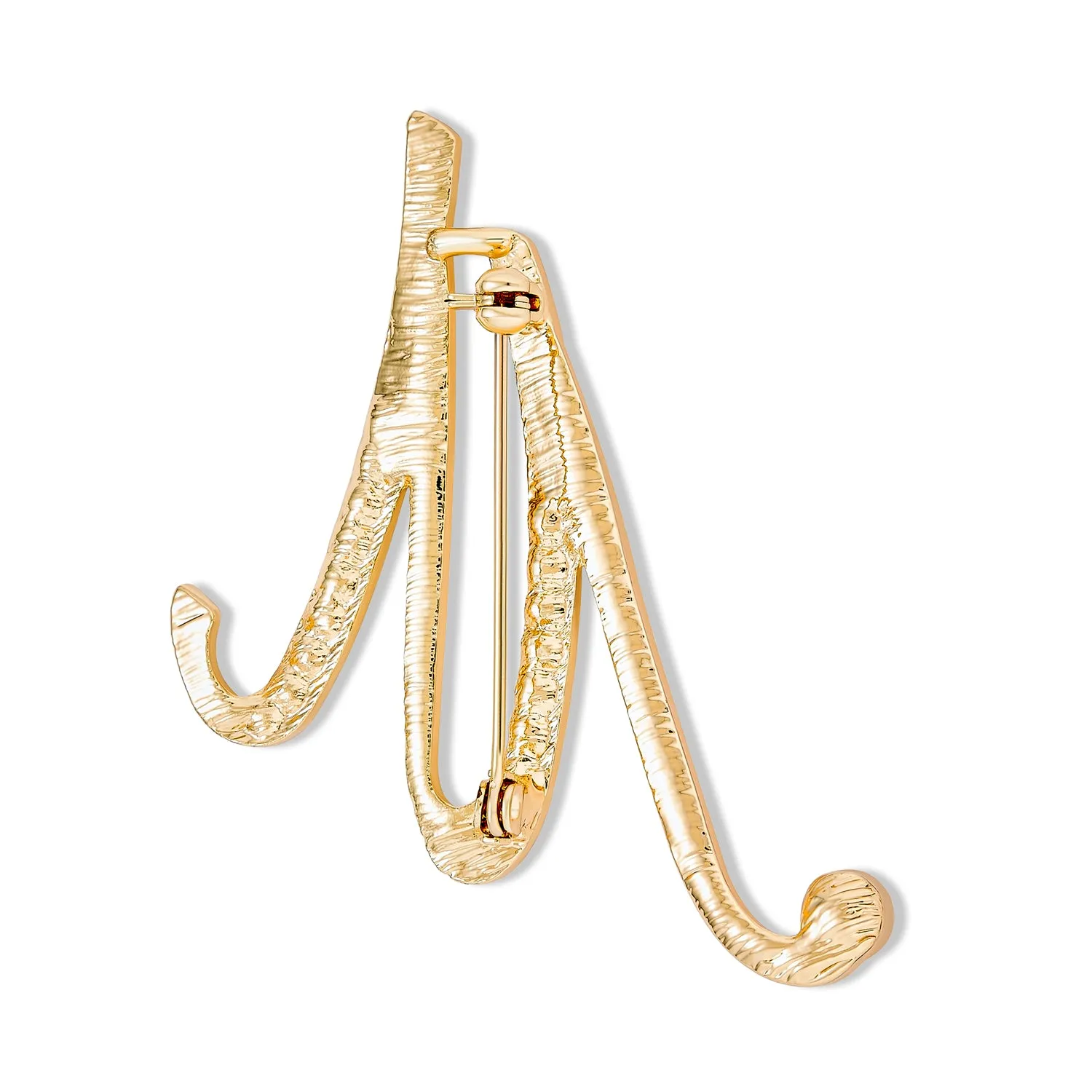 Large Statement ABC Pave Crystal Monogram Brooche Pin in Gold or Silver Plated