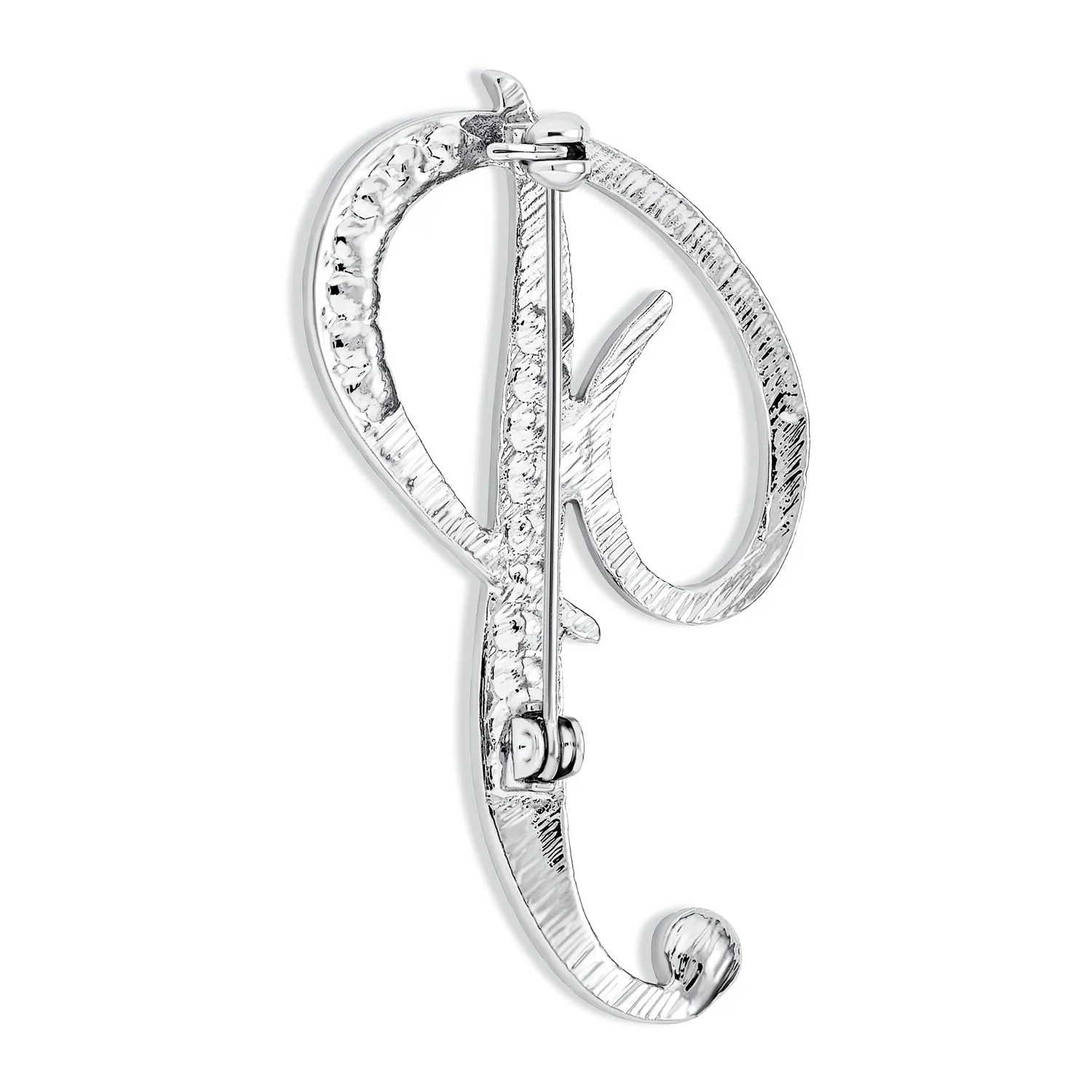 Large Statement ABC Pave Crystal Monogram Brooche Pin in Gold or Silver Plated