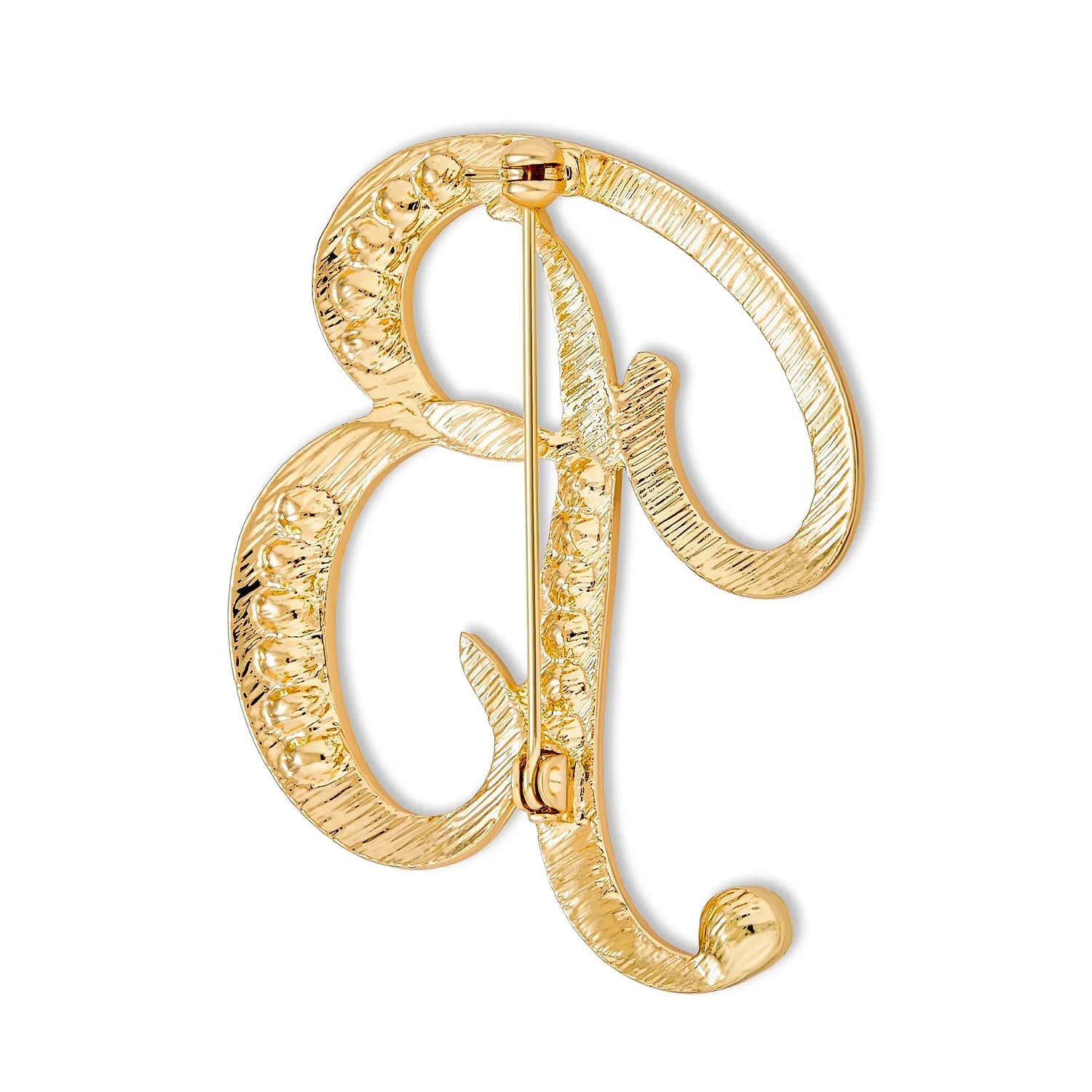 Large Statement ABC Pave Crystal Monogram Brooche Pin in Gold or Silver Plated