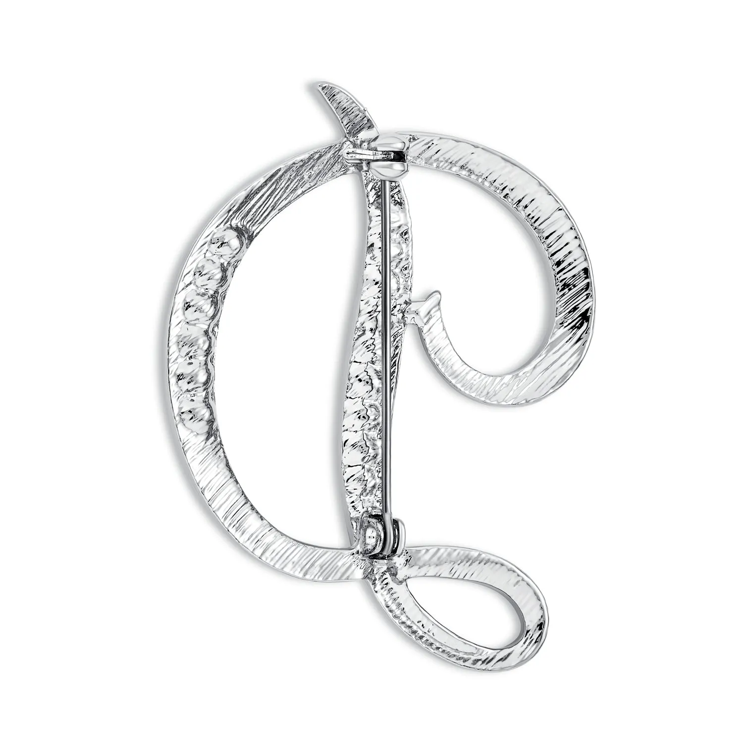 Large Statement ABC Pave Crystal Monogram Brooche Pin in Gold or Silver Plated