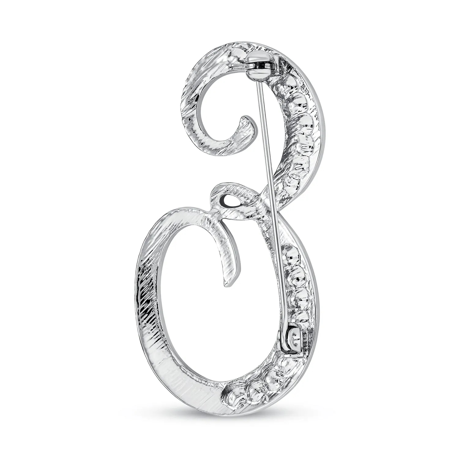 Large Statement ABC Pave Crystal Monogram Brooche Pin in Gold or Silver Plated