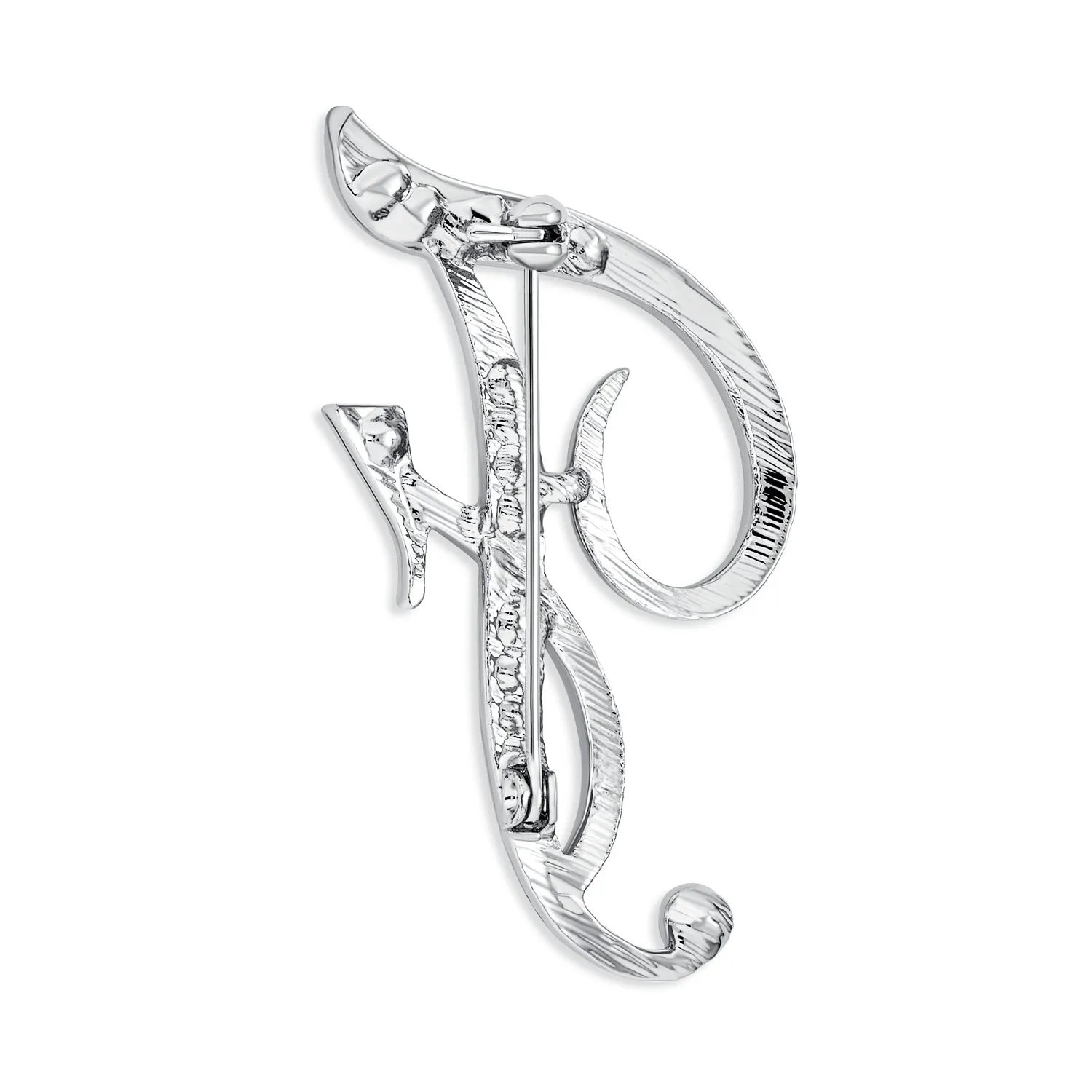 Large Statement ABC Pave Crystal Monogram Brooche Pin in Gold or Silver Plated