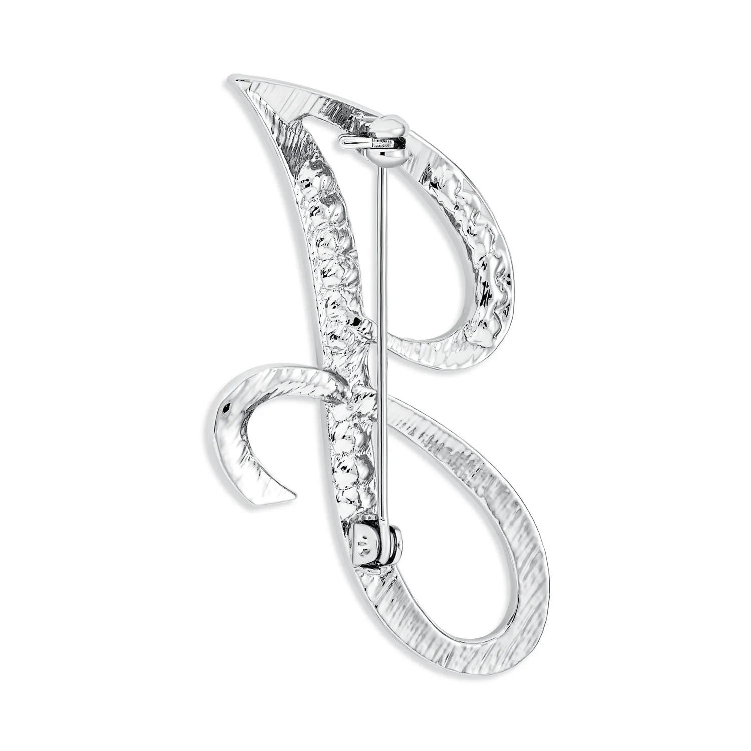 Large Statement ABC Pave Crystal Monogram Brooche Pin in Gold or Silver Plated