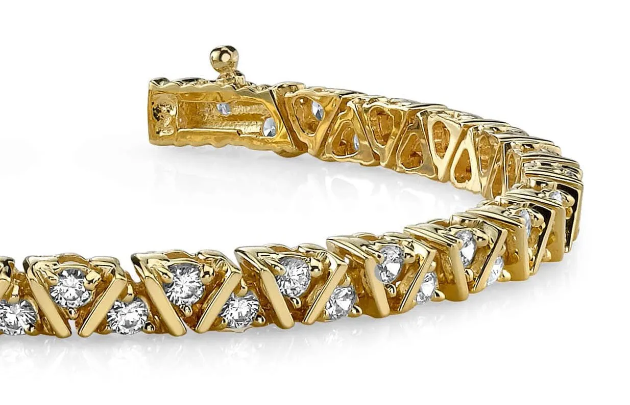 Leaning Fence Lab-Grown Diamond Bracelet with 5.06 ct.(finished) 3.1mm