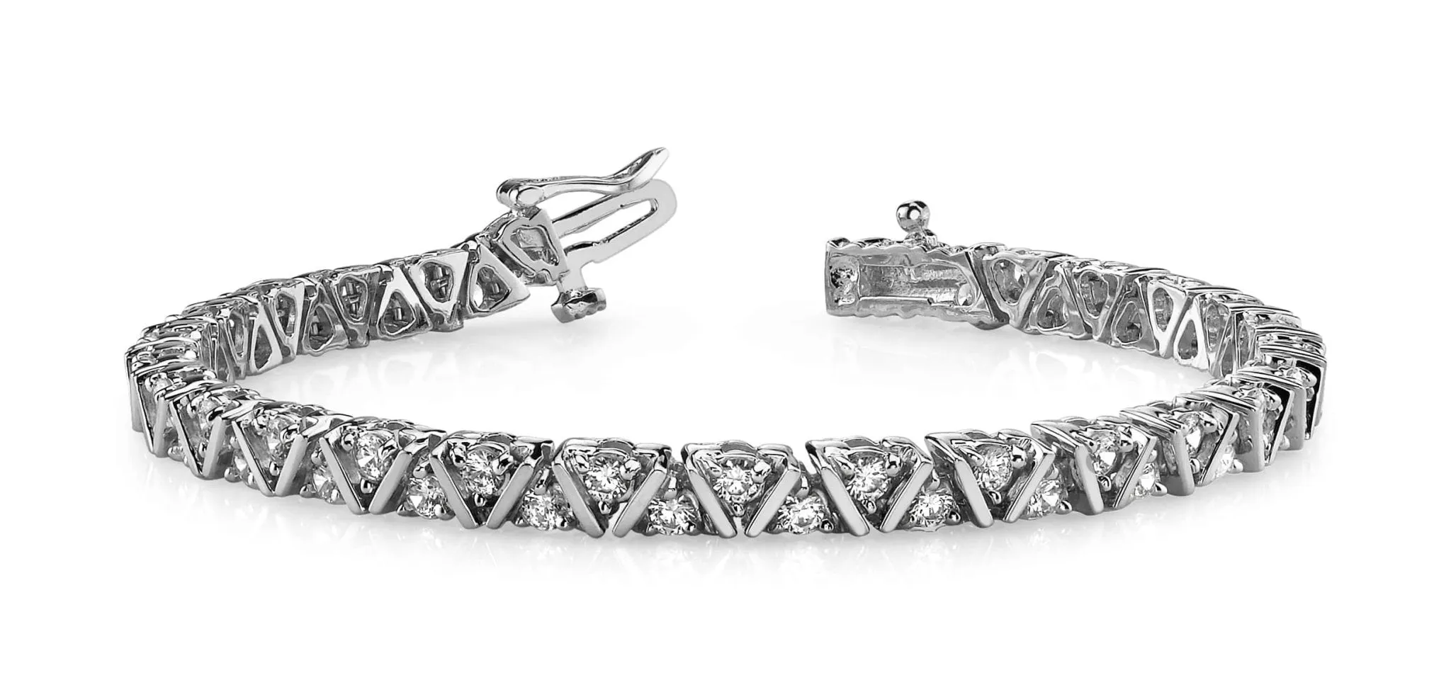 Leaning Fence Lab-Grown Diamond Bracelet with 5.06 ct.(finished) 3.1mm