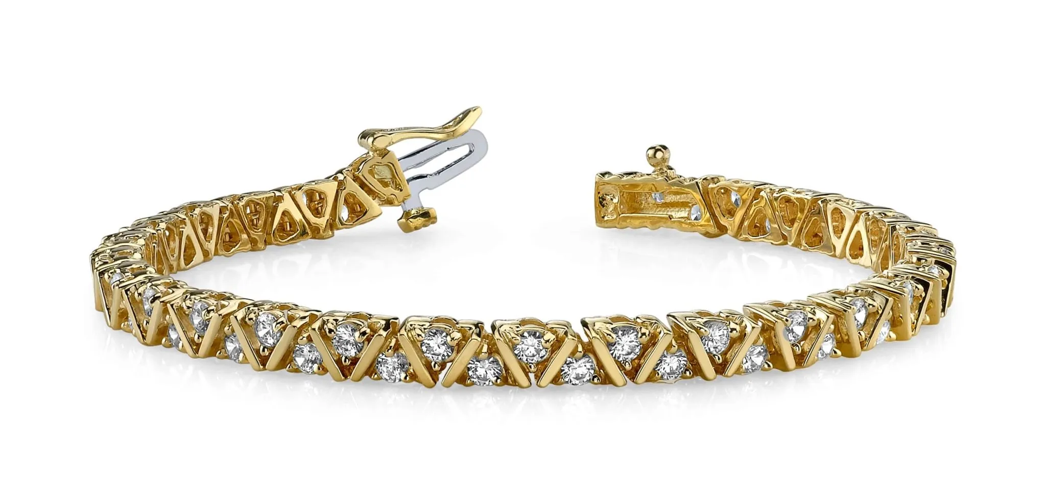 Leaning Fence Lab-Grown Diamond Bracelet with 5.06 ct.(finished) 3.1mm