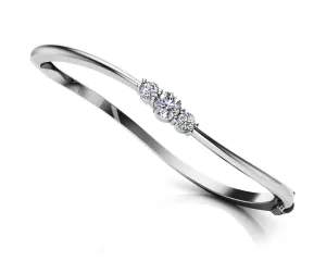 Legendary Curved Lab-Grown Diamond Bangle with 0.26 ct.(finished) 2.5mm, 3.3mm