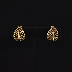Lightweight Goldtone Heart Shaped Leaf Earrings