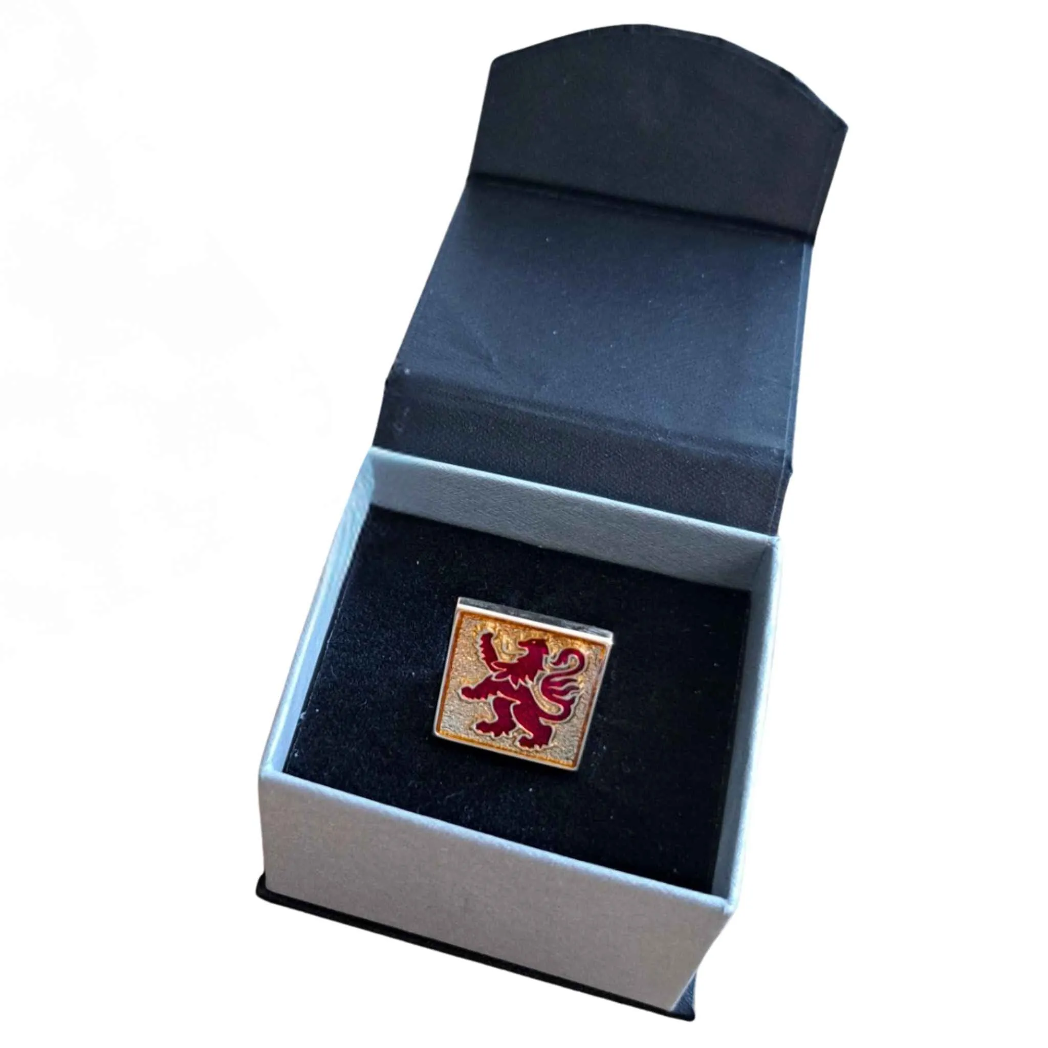 Lion Rampant Red and Gold Badge Pin