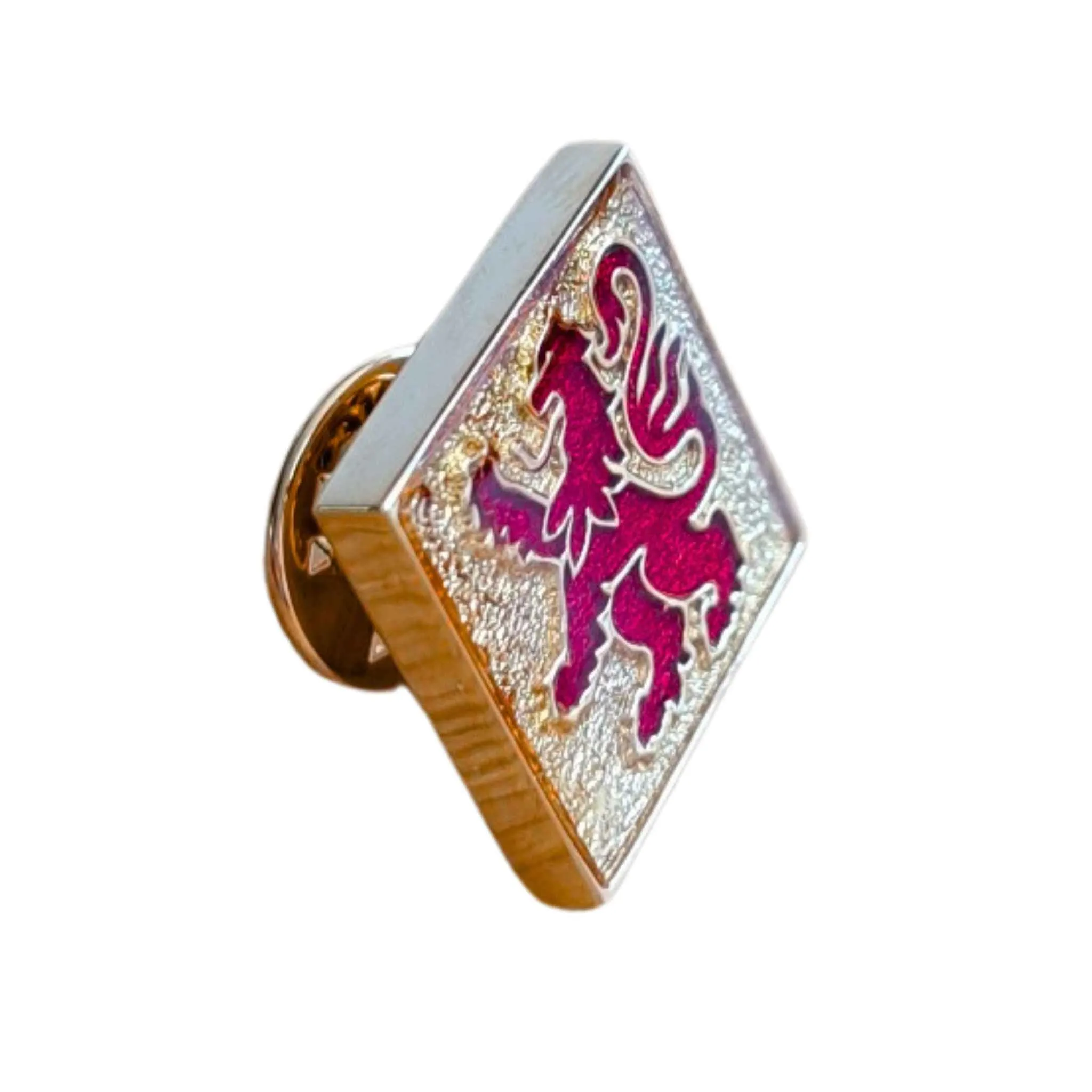 Lion Rampant Red and Gold Badge Pin