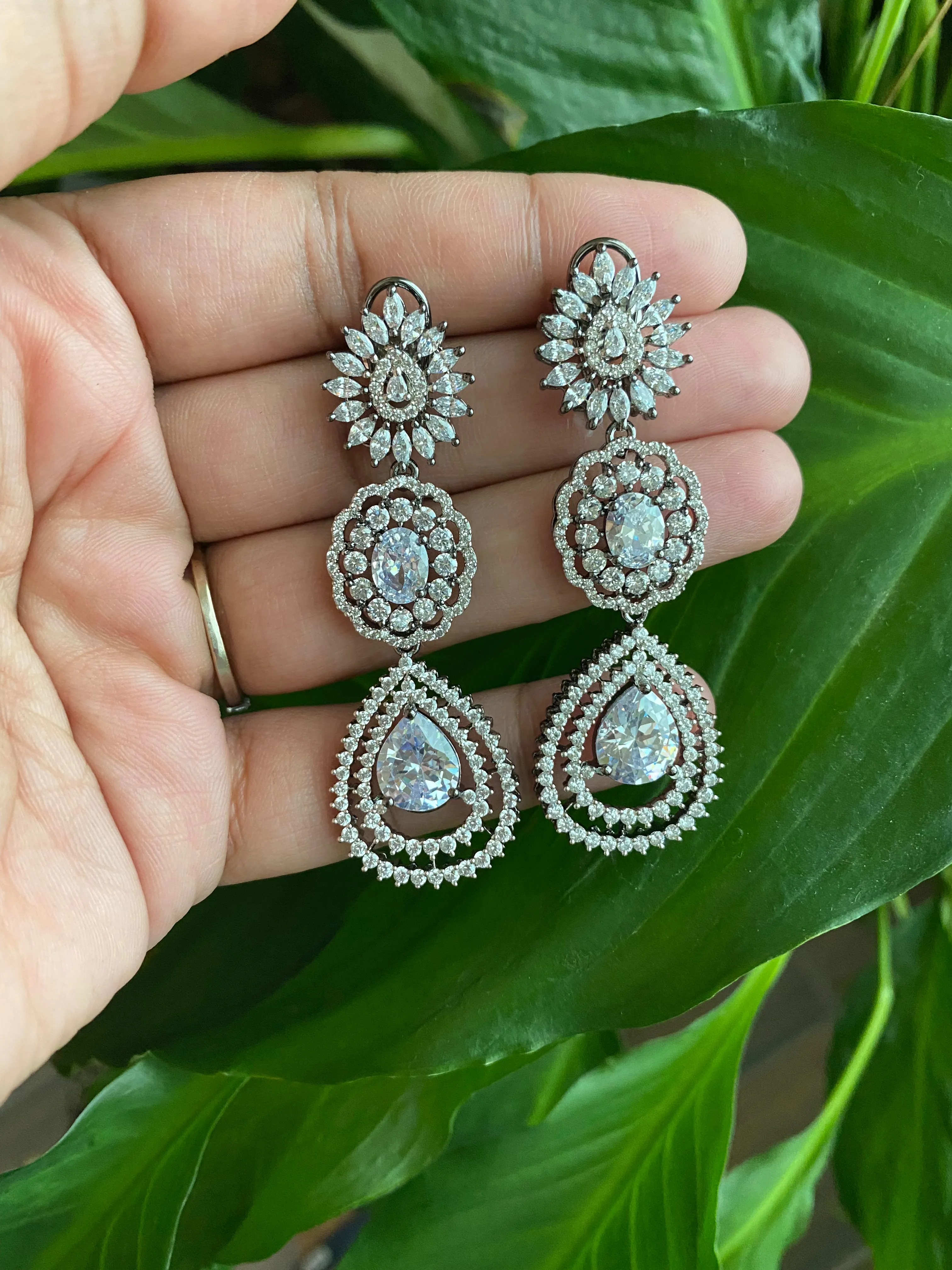 Long Victorian Plating Earrings