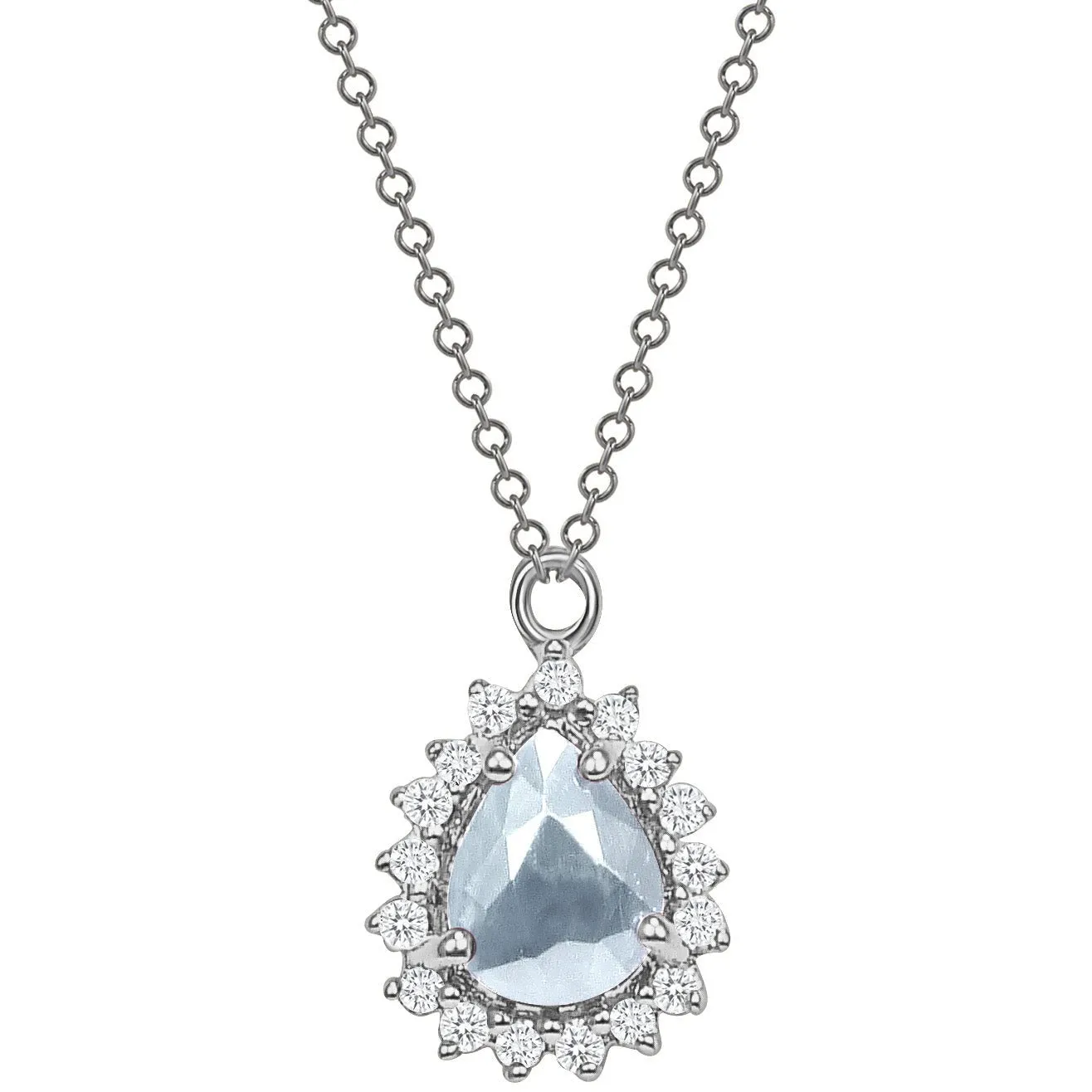 Marie Aquamarine and Diamond Necklace