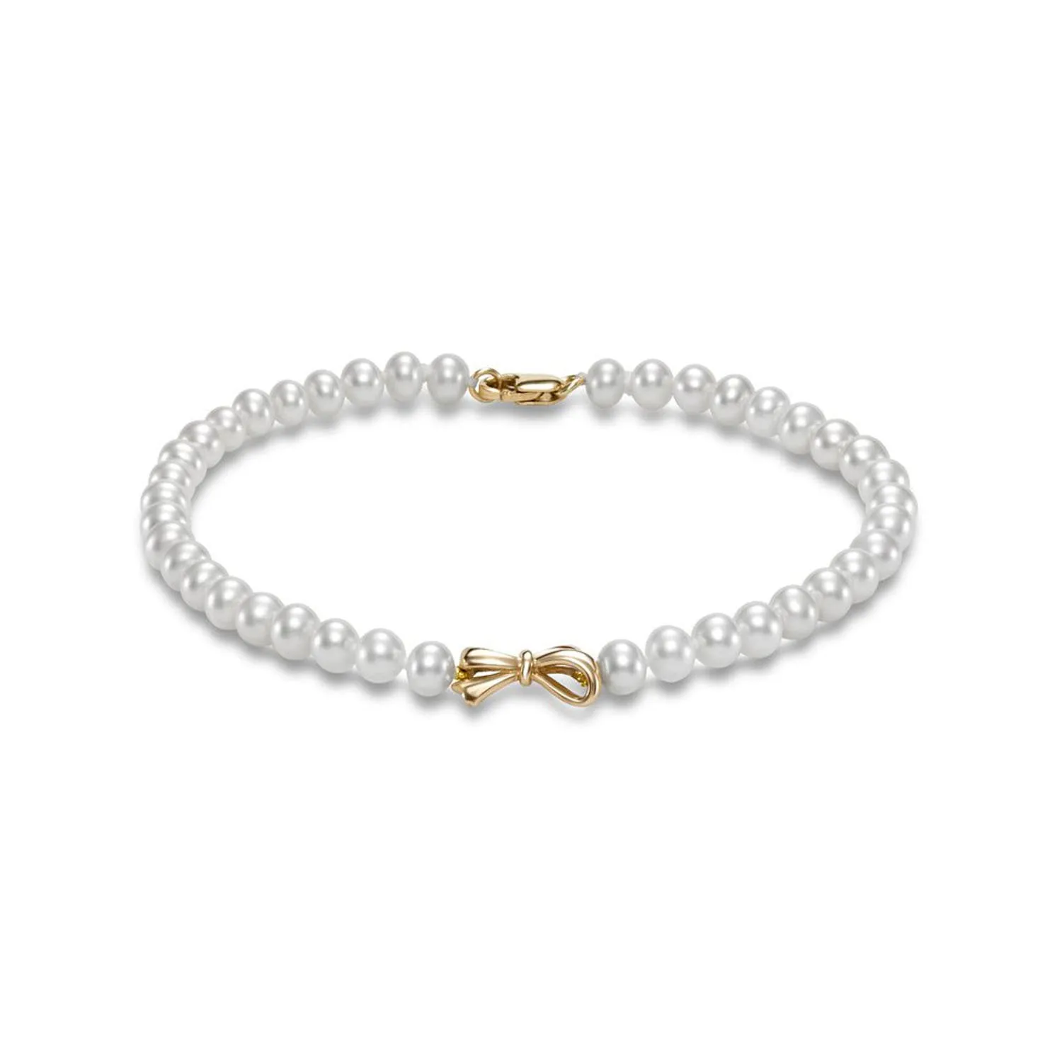 Mastoloni 14k Yellow Gold Gifts From The Sea Bow Freshwater Pearl Bracelet - G24018B