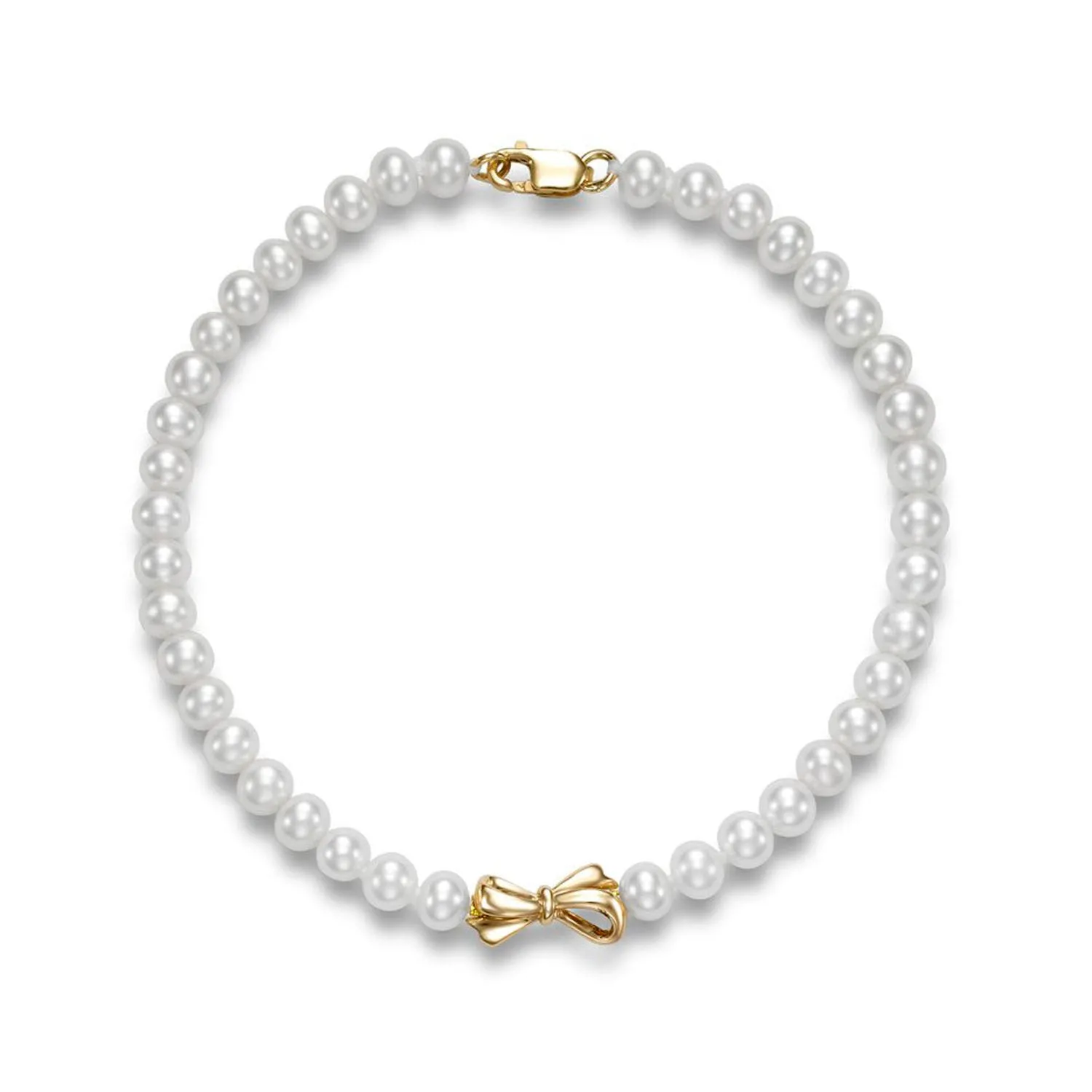 Mastoloni 14k Yellow Gold Gifts From The Sea Bow Freshwater Pearl Bracelet - G24018B